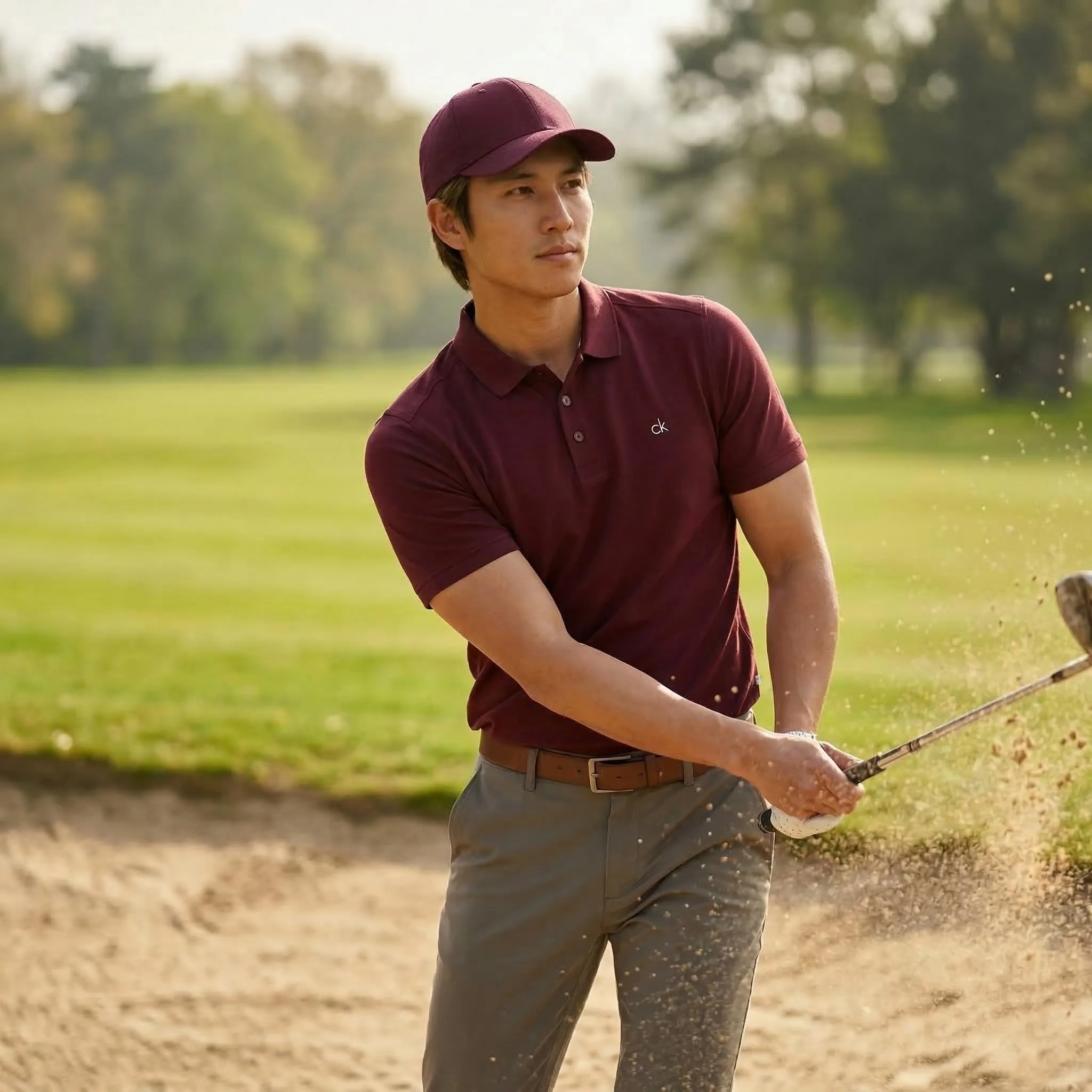 Calvin Klein Polo Golf Campus Uomo - Borgogna - L - immagine 3