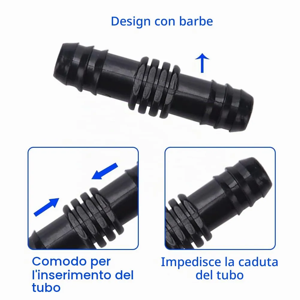 VooGenzek Connettori per Tubi 16mm Impianto di Irrigazione a Goccia, Kit 30 Pezzi con Valvola di Intercettazione, Tee, Gomiti, Accoppiamento, Chiusura Terminale e Tappi - immagine 4