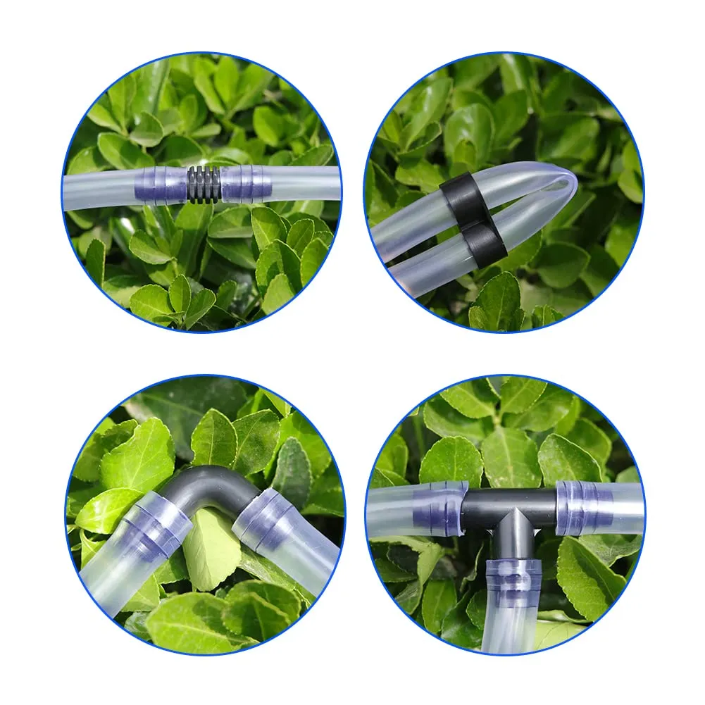 VooGenzek Connettori per Tubi 16mm Impianto di Irrigazione a Goccia, Kit 30 Pezzi con Valvola di Intercettazione, Tee, Gomiti, Accoppiamento, Chiusura Terminale e Tappi - immagine 5