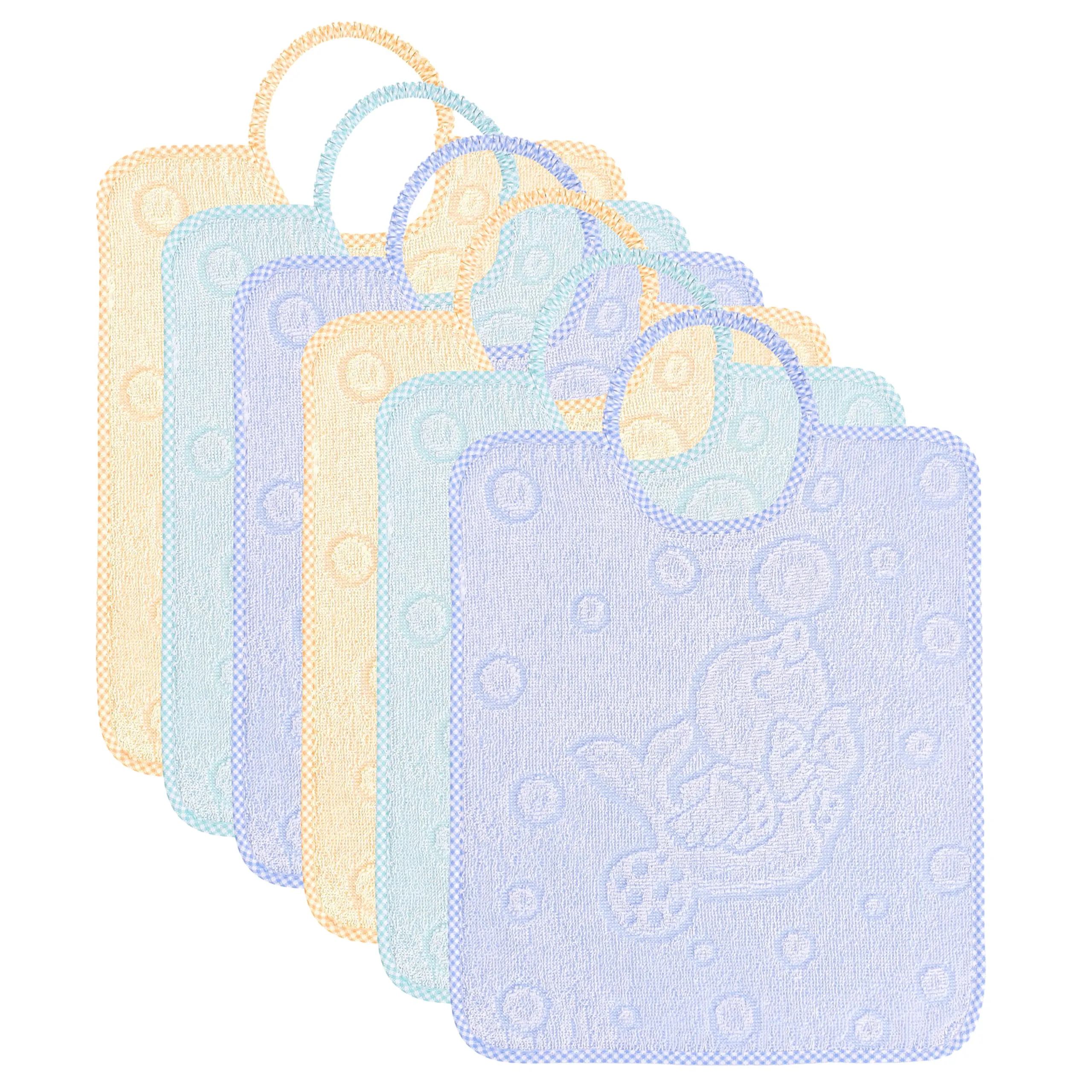 EMMEBi Bavaglini Asilo in Spugna di Cotone per Bambini, Azzurro Elastico - immagine 1