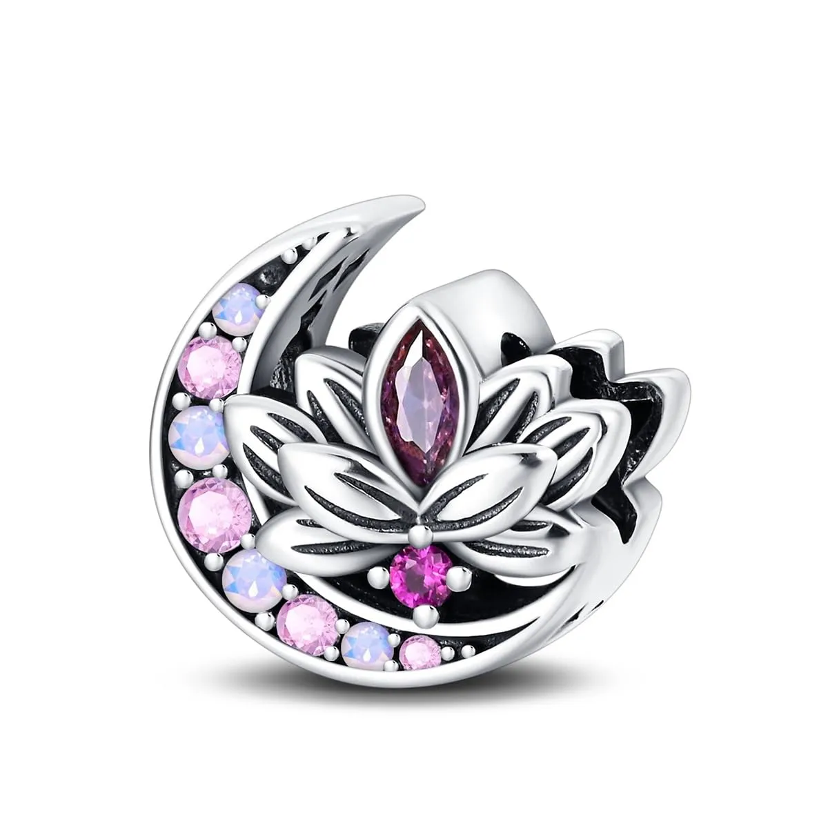 Pandach Bead Charm in Argento Sterling 925 con Cubic Zirconia per Braccialetti e Collane Pandora e Europei - immagine 1