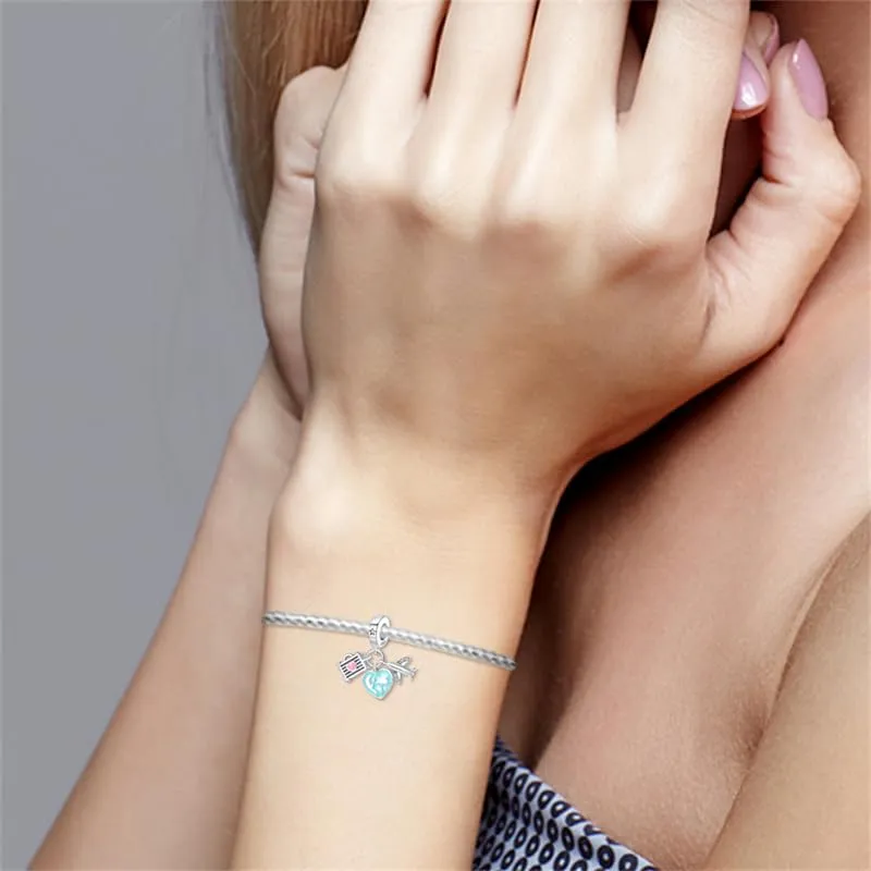 Pandach Bead Charm in Argento Sterling 925 con Cubic Zirconia per Braccialetti e Collane europei - immagine 3