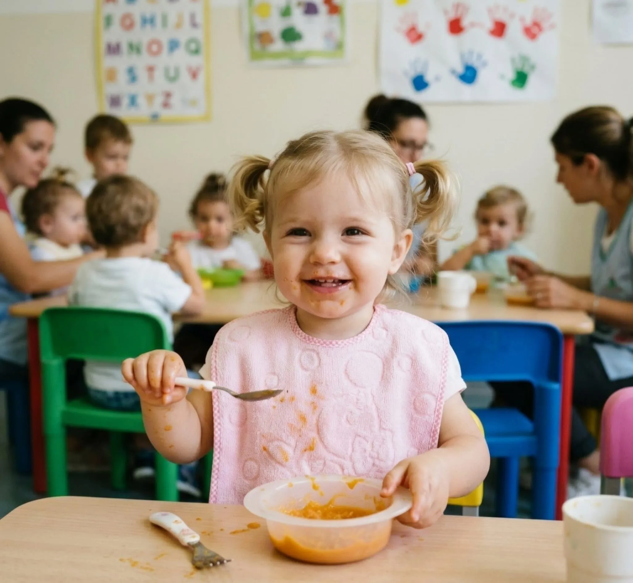 EMMEBi Bavaglini Asilo in Spugna di Cotone per Bambini, Rosa Elastico - immagine 3