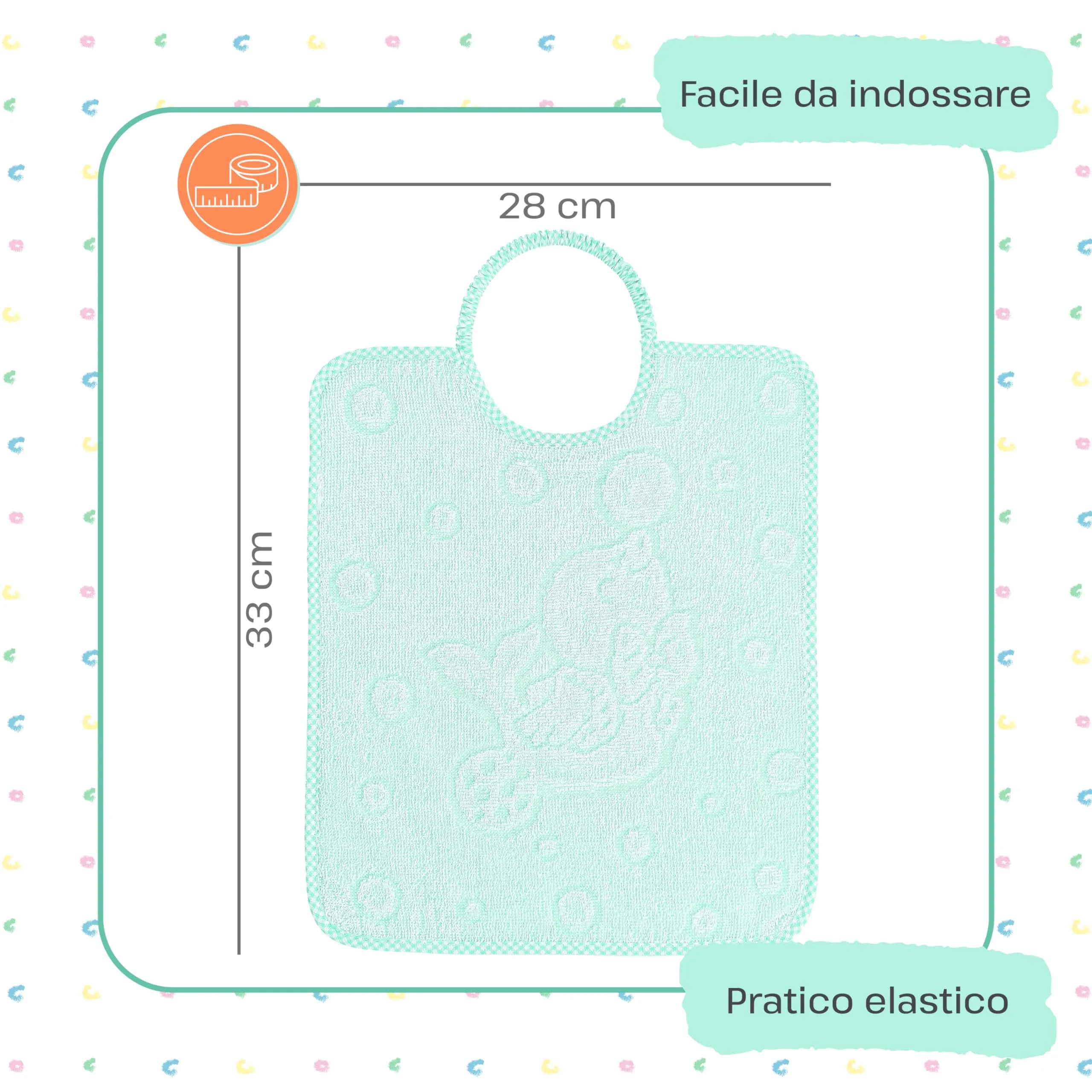 EMMEBi Bavaglini Asilo in Spugna di Cotone per Bambini, Rosa Elastico - immagine 4