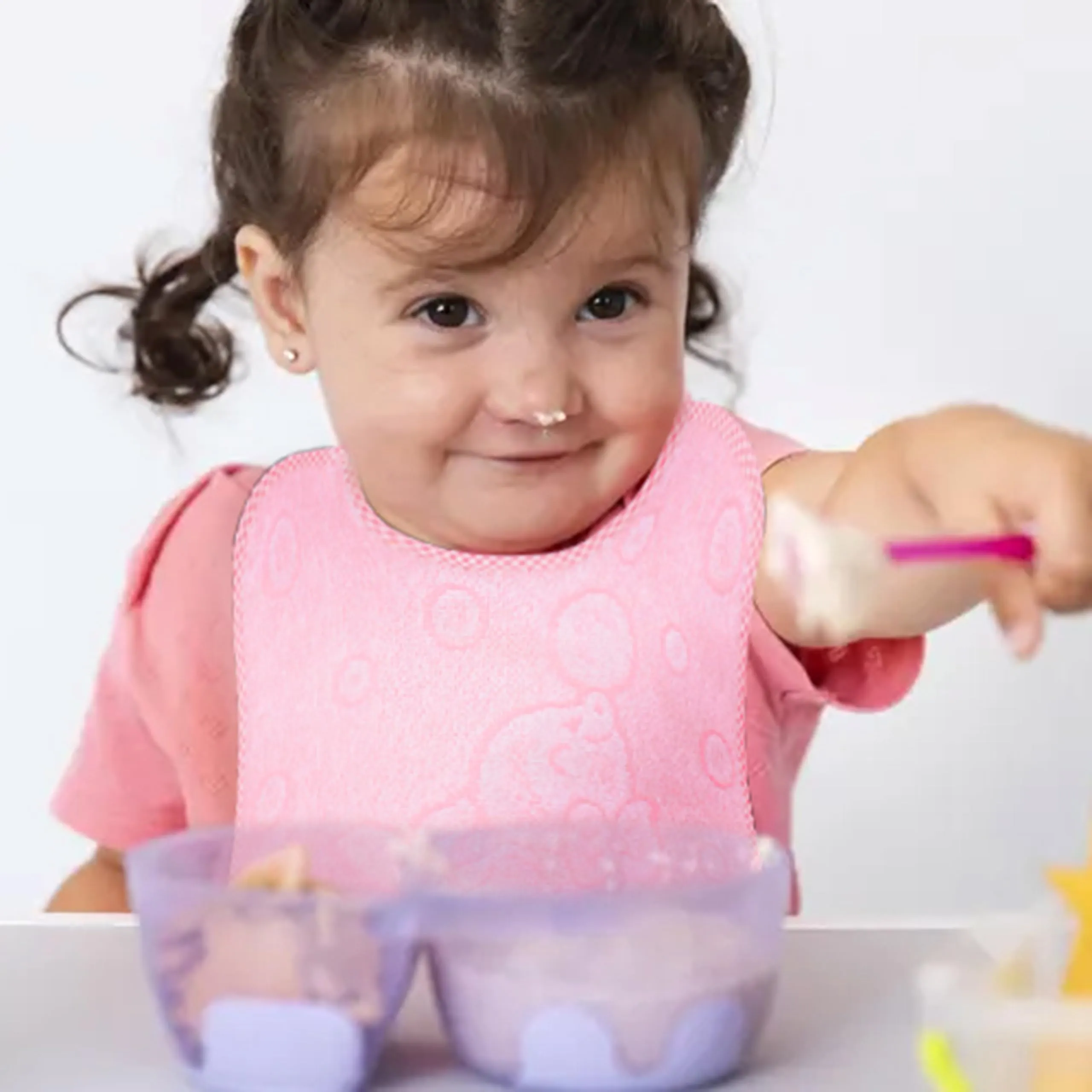 EMMEBi Bavaglini Asilo in Spugna di Cotone per Bambini, Rosa Elastico - immagine 6