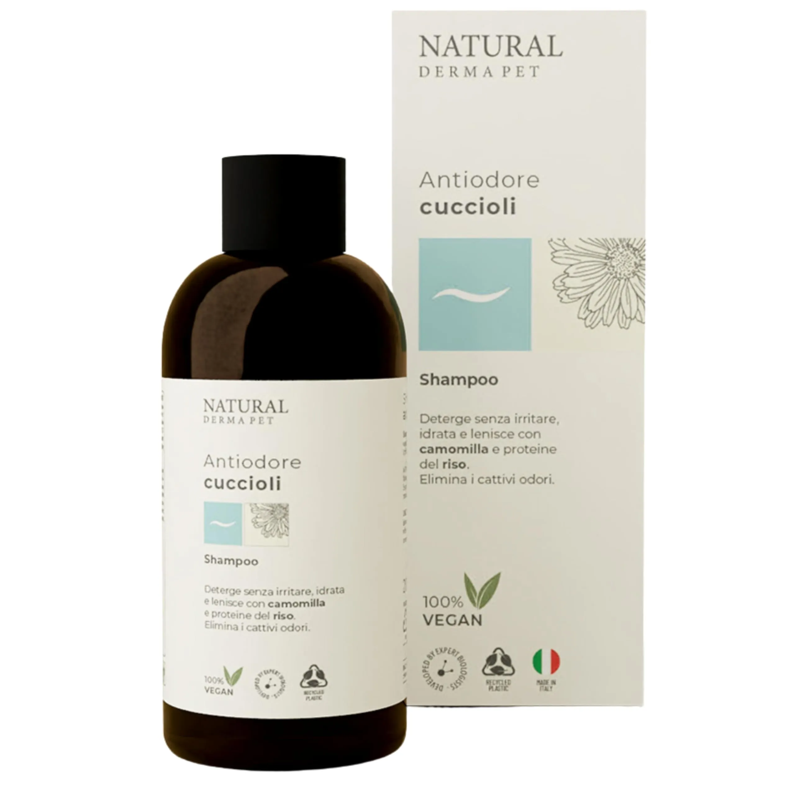 Natural Derma Pet Shampoo per Cani Cuccioli Antiodore Delicato, 200 ml - immagine 1