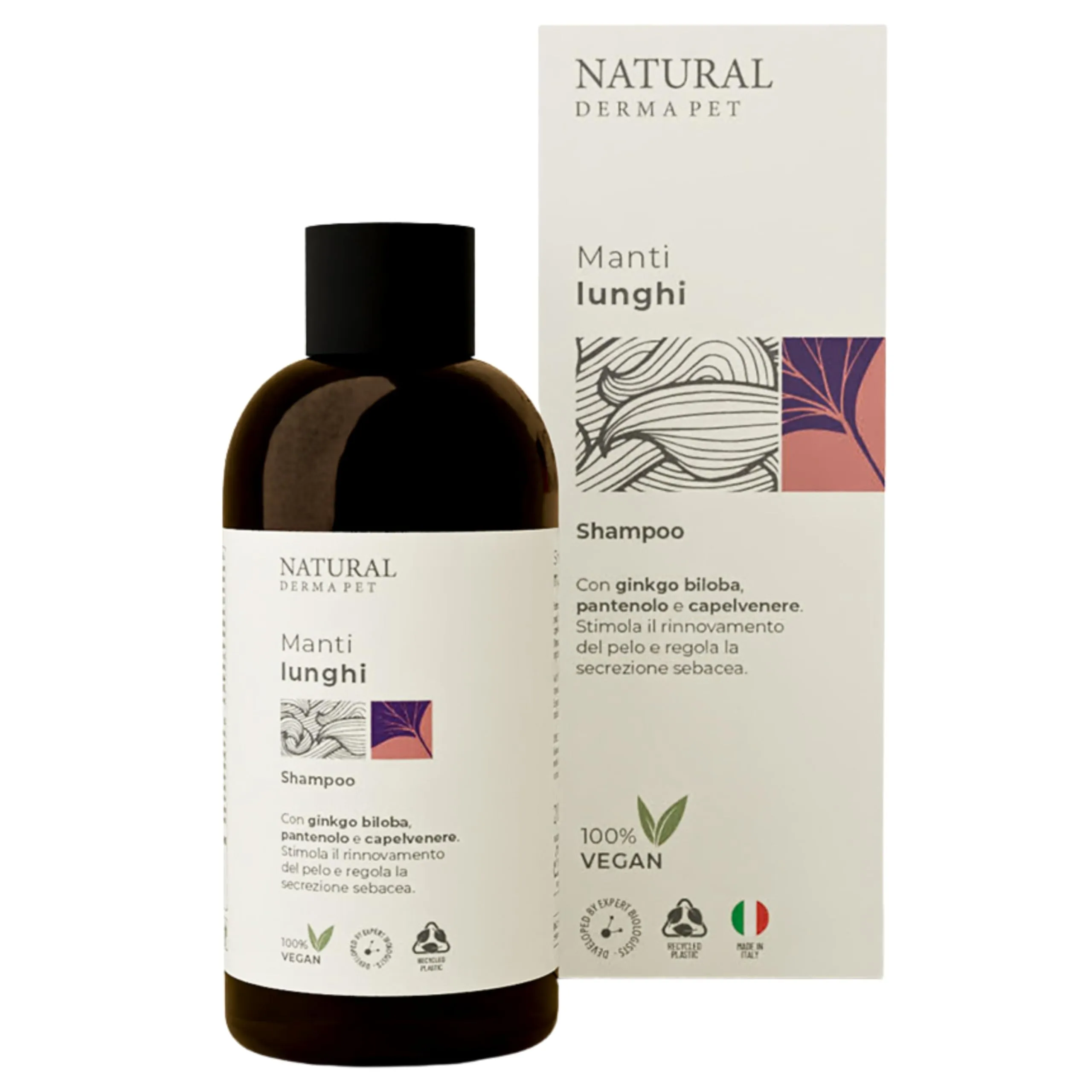 Natural Derma Pet Shampoo per Cani Pelo Lungo Districante, 200 ml - immagine 1
