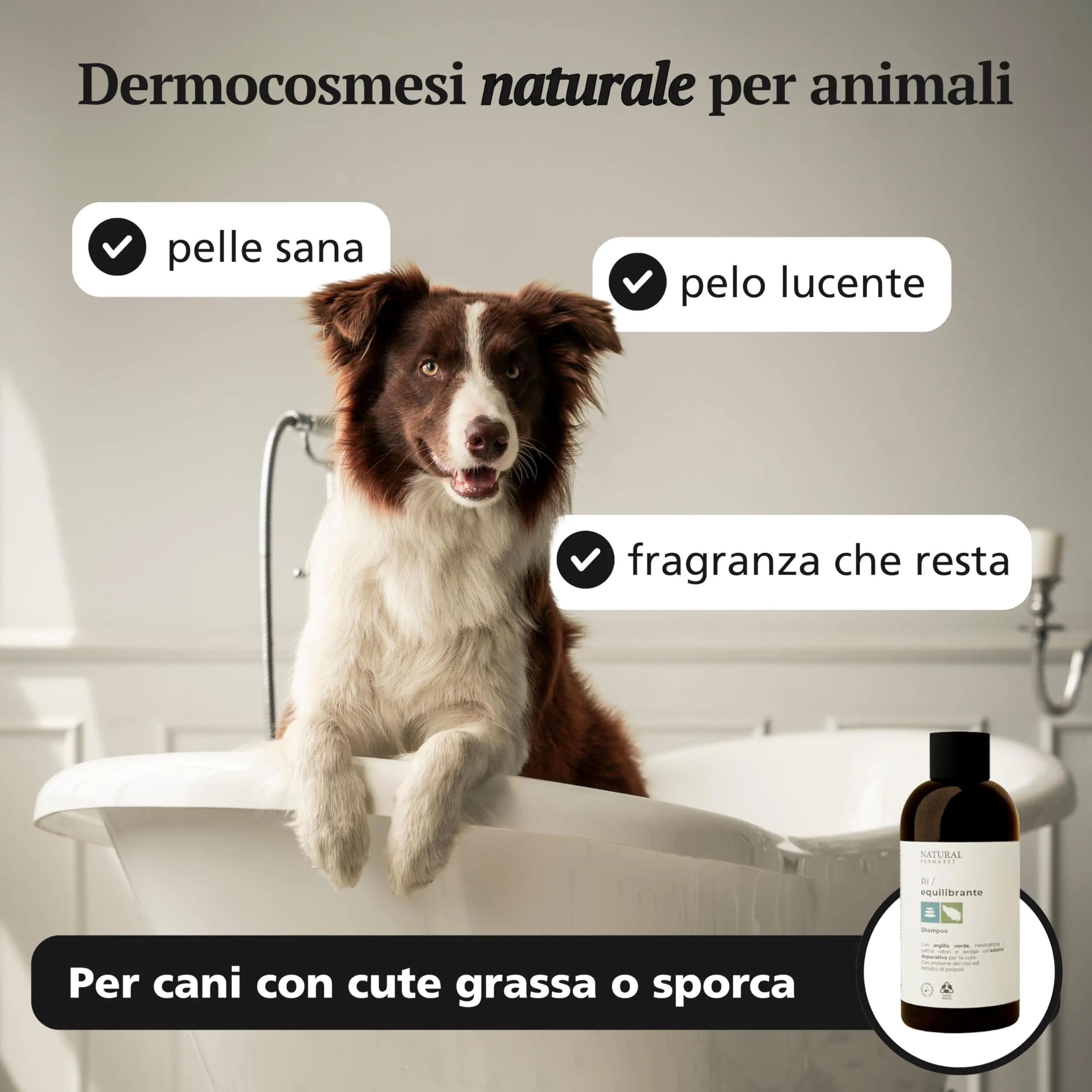 Natural Derma Pet Shampoo Riequilibrante con Argilla Verde per Cani, 200 ml - immagine 2