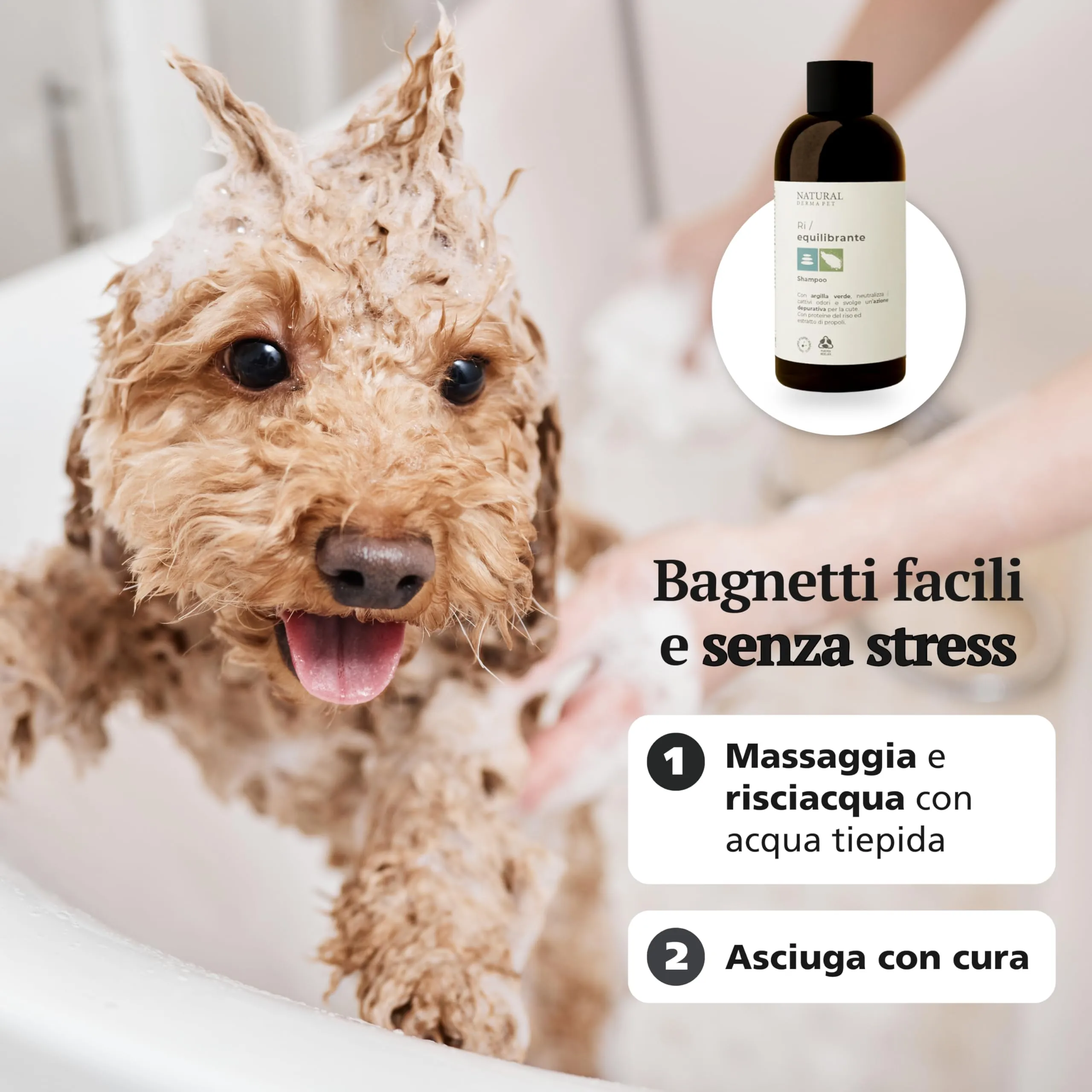 Natural Derma Pet Shampoo Riequilibrante con Argilla Verde per Cani, 200 ml - immagine 4