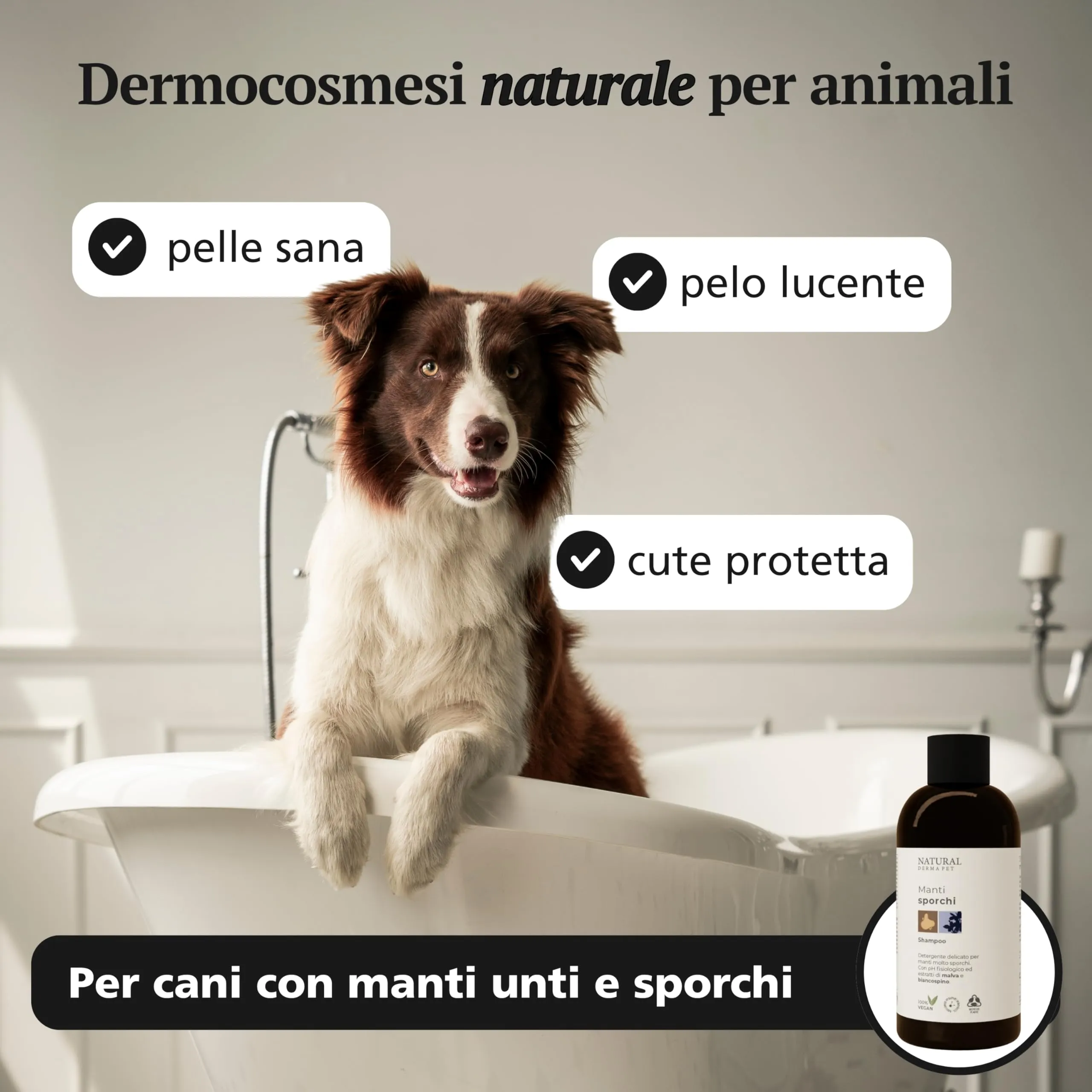 Natural Derma Pet Shampoo per Cani Manti Sporchi e Pelo Unto, 200 ml - immagine 2