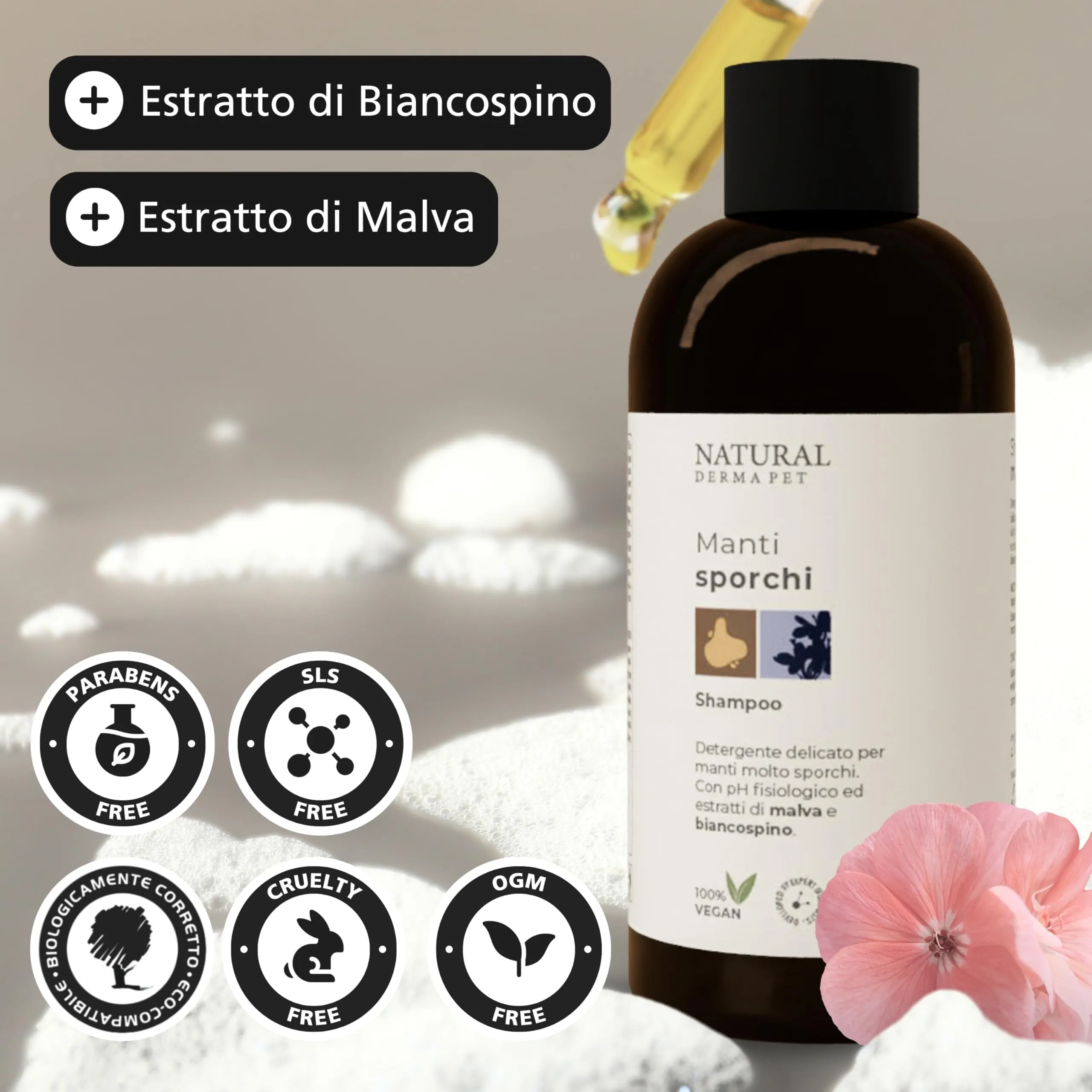 Natural Derma Pet Shampoo per Cani Manti Sporchi e Pelo Unto, 200 ml - immagine 3