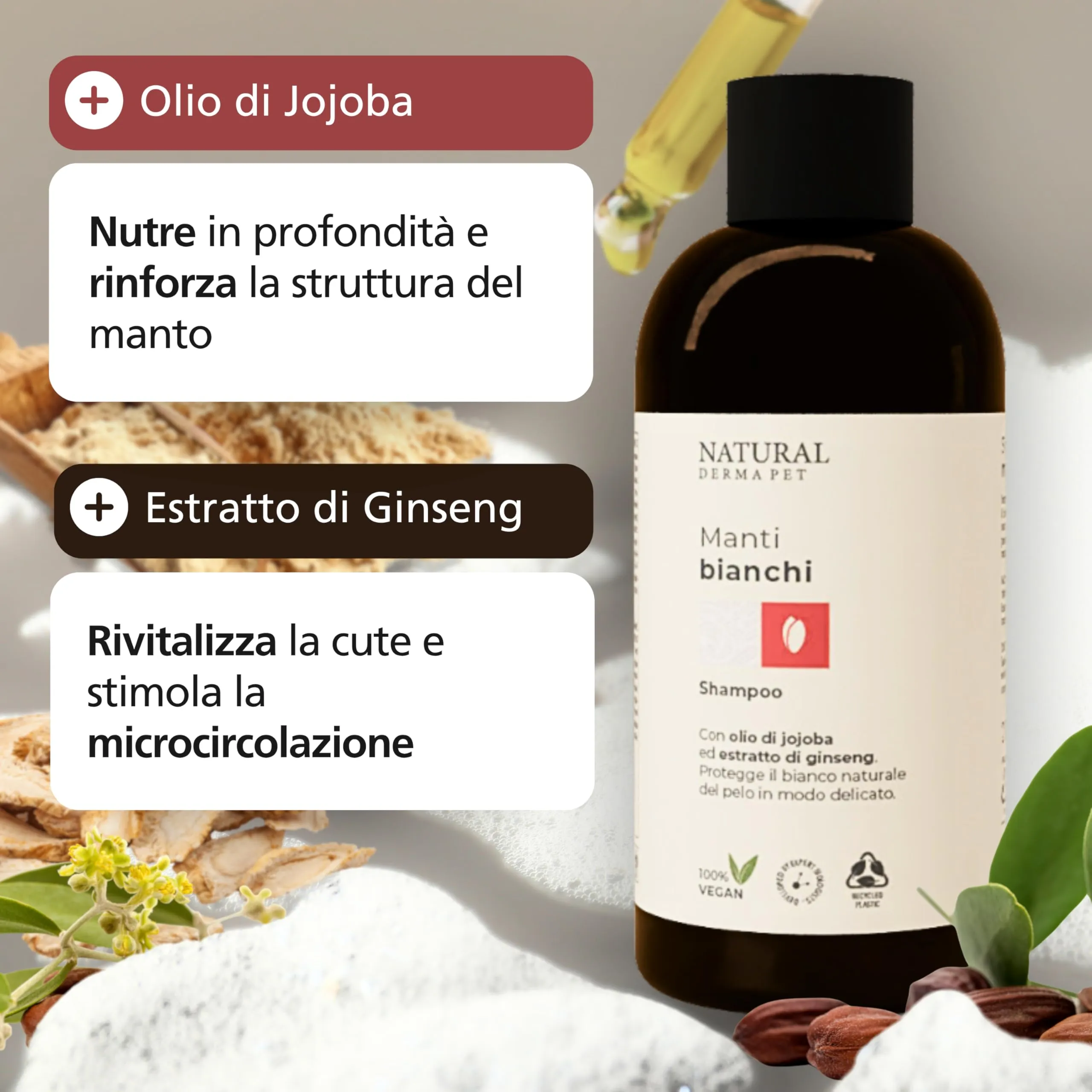 Natural Derma Pet Shampoo per Cani Pelo Bianco e Manti Chiari, 200 ml - immagine 5