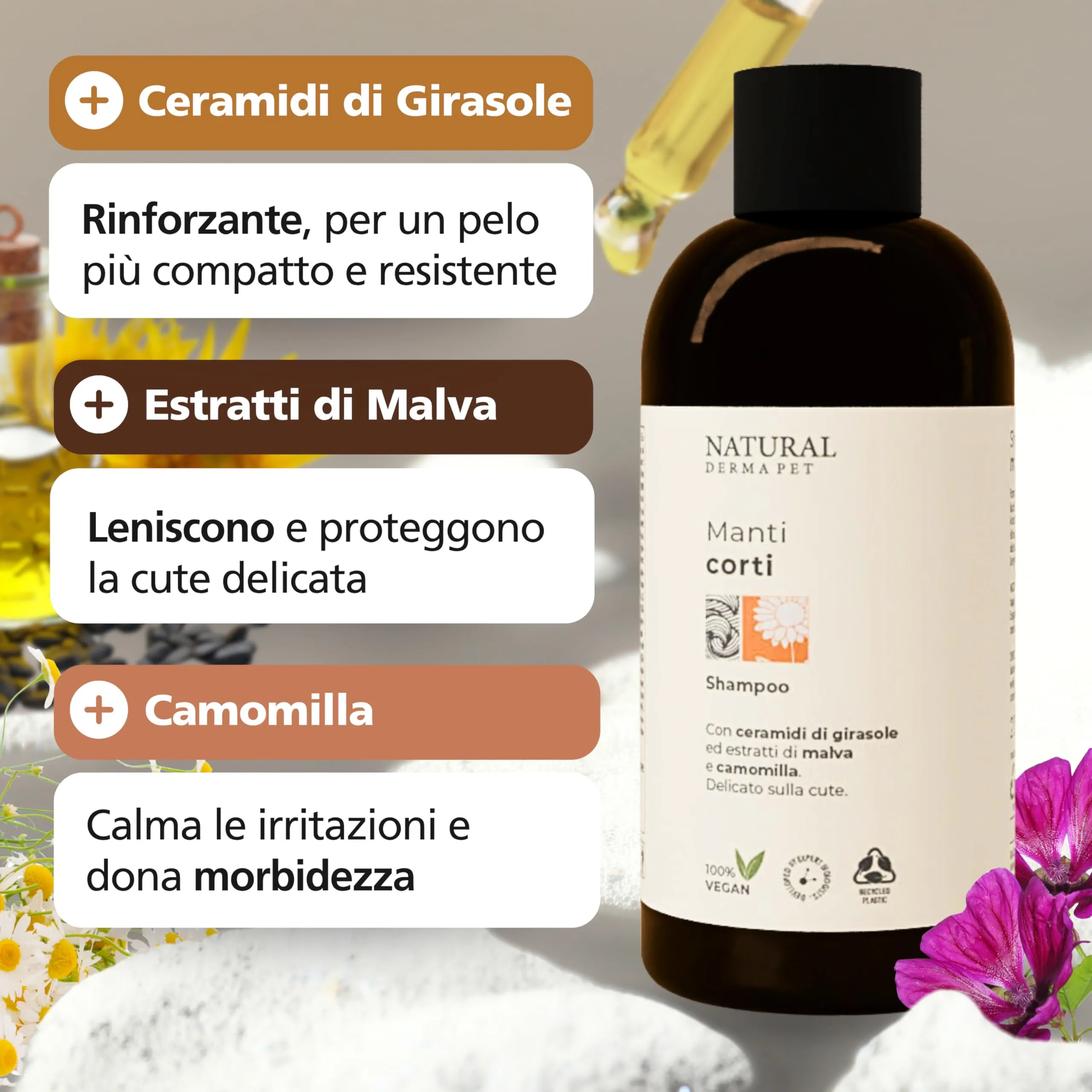 Natural Derma Pet Shampoo per Cani Pelo Corto, 200 ml - immagine 4