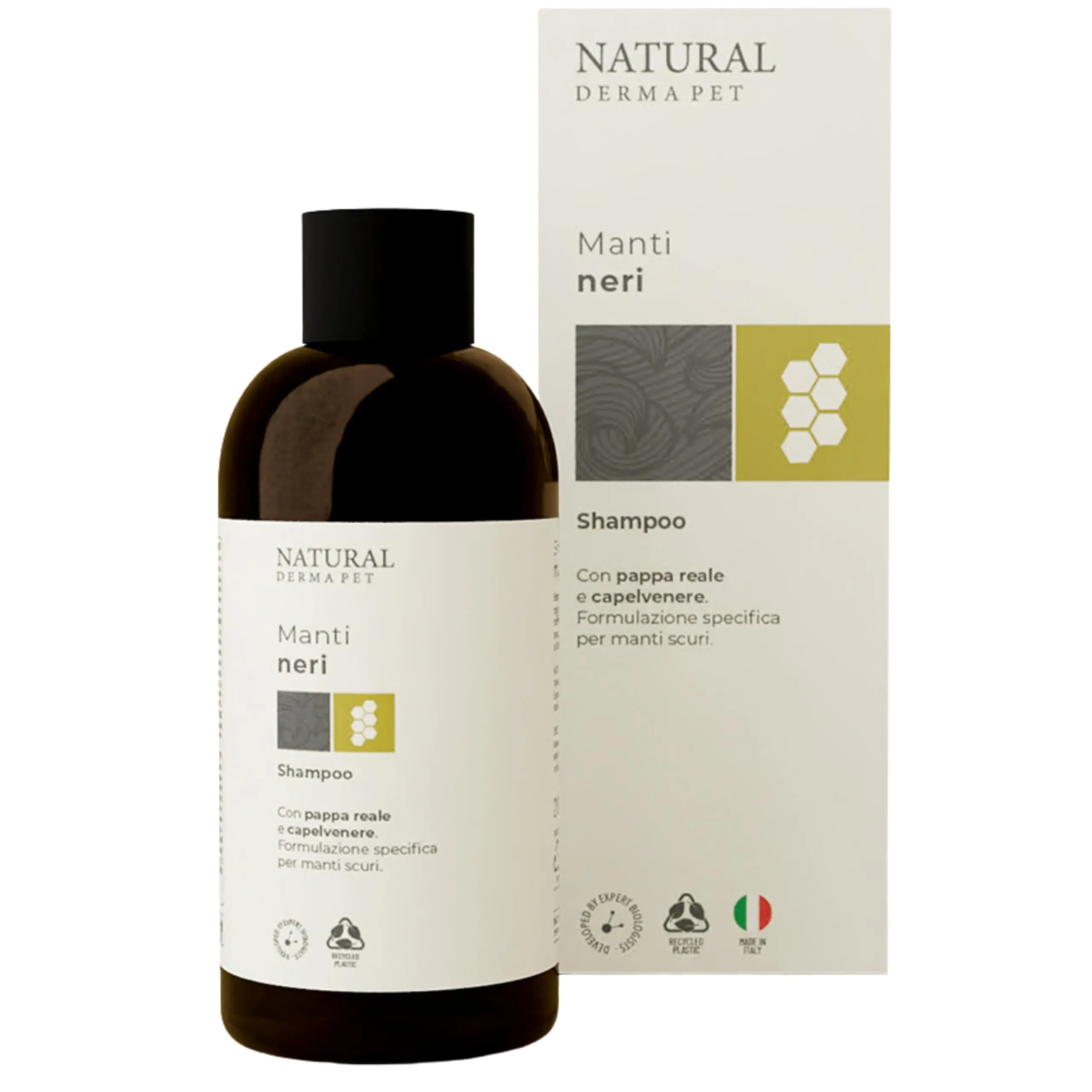 Natural Derma Pet Shampoo per Cani Pelo Nero e Manti Scuri, 200 ml - immagine 1