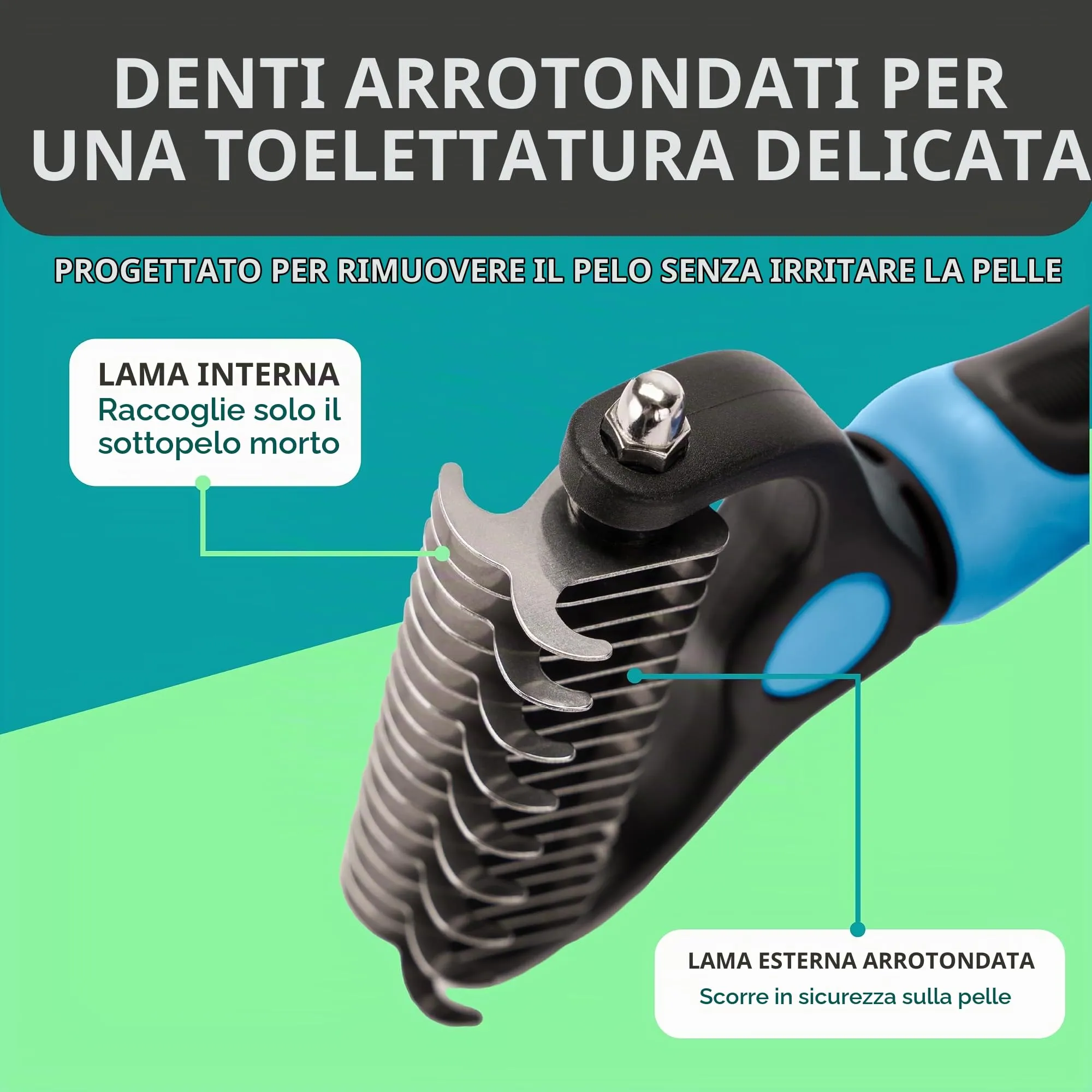 Maxpower Planet Pet Grooming Tool, Doppio Lato ed Extra Largo, Blu - immagine 6