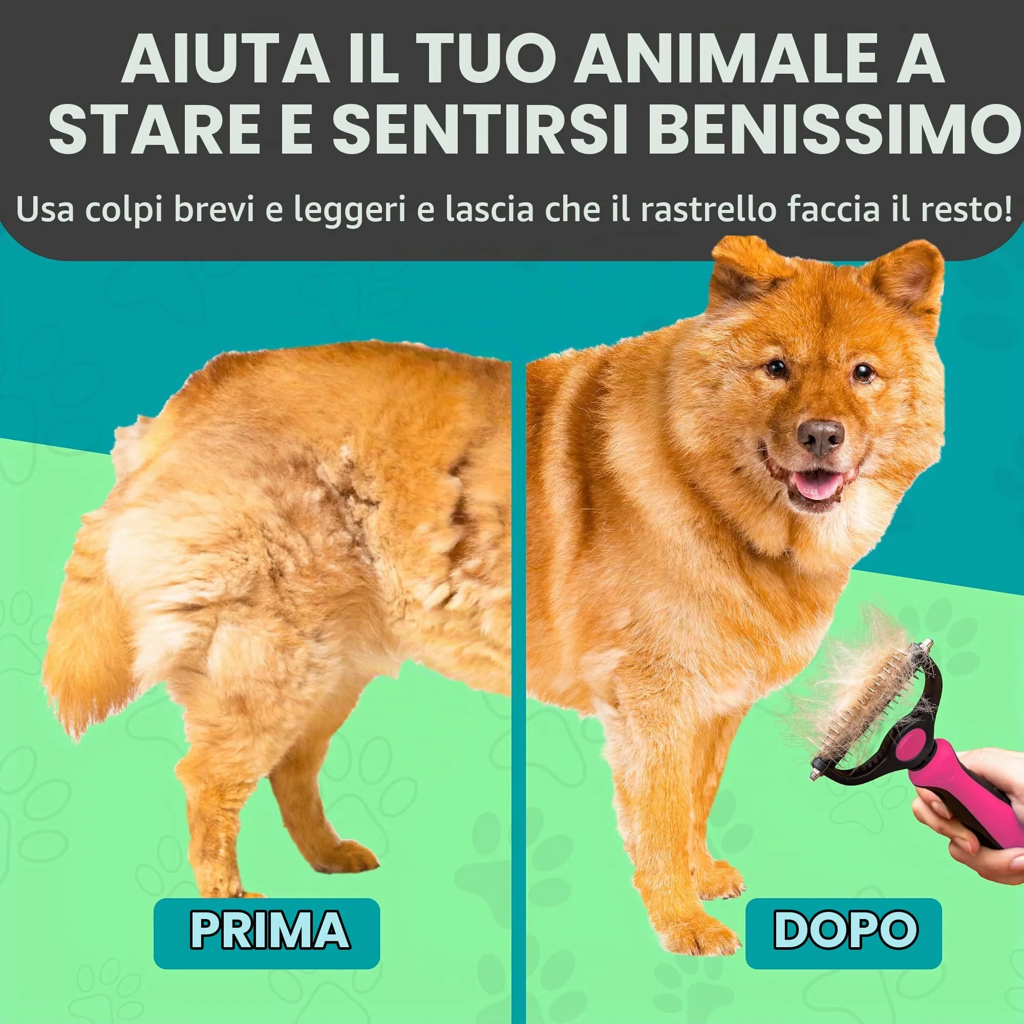 Maxpower Planet Spazzola per Capelli Bifacciale per Cani e Gatti, Pelo Extra Largo, Rosa - immagine 9