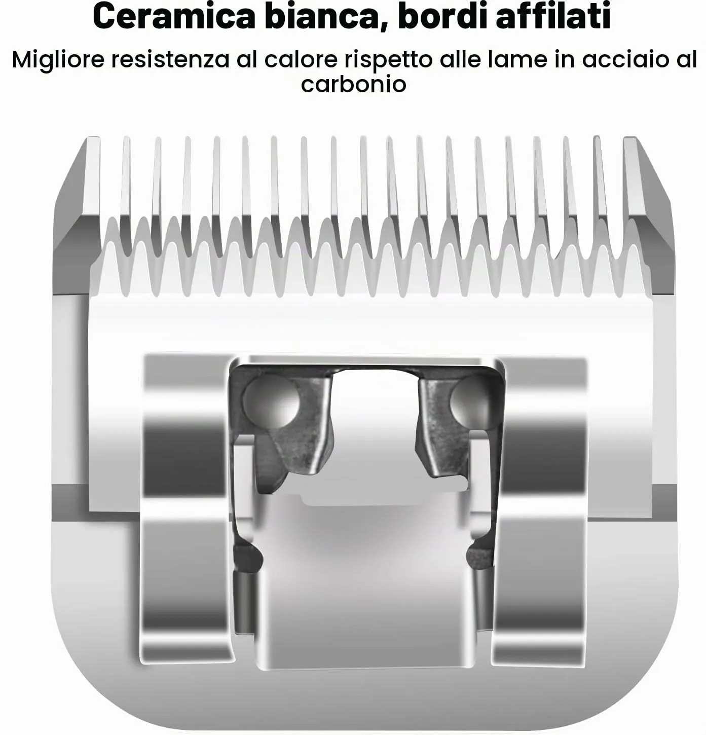 AUDOC Lame in ceramica staccabili per tosatrice per cani, compatibili con Andis, Oster A5 e Wahl serie KM, lunghezza di taglio 1,5 mm (10#) - immagine 4