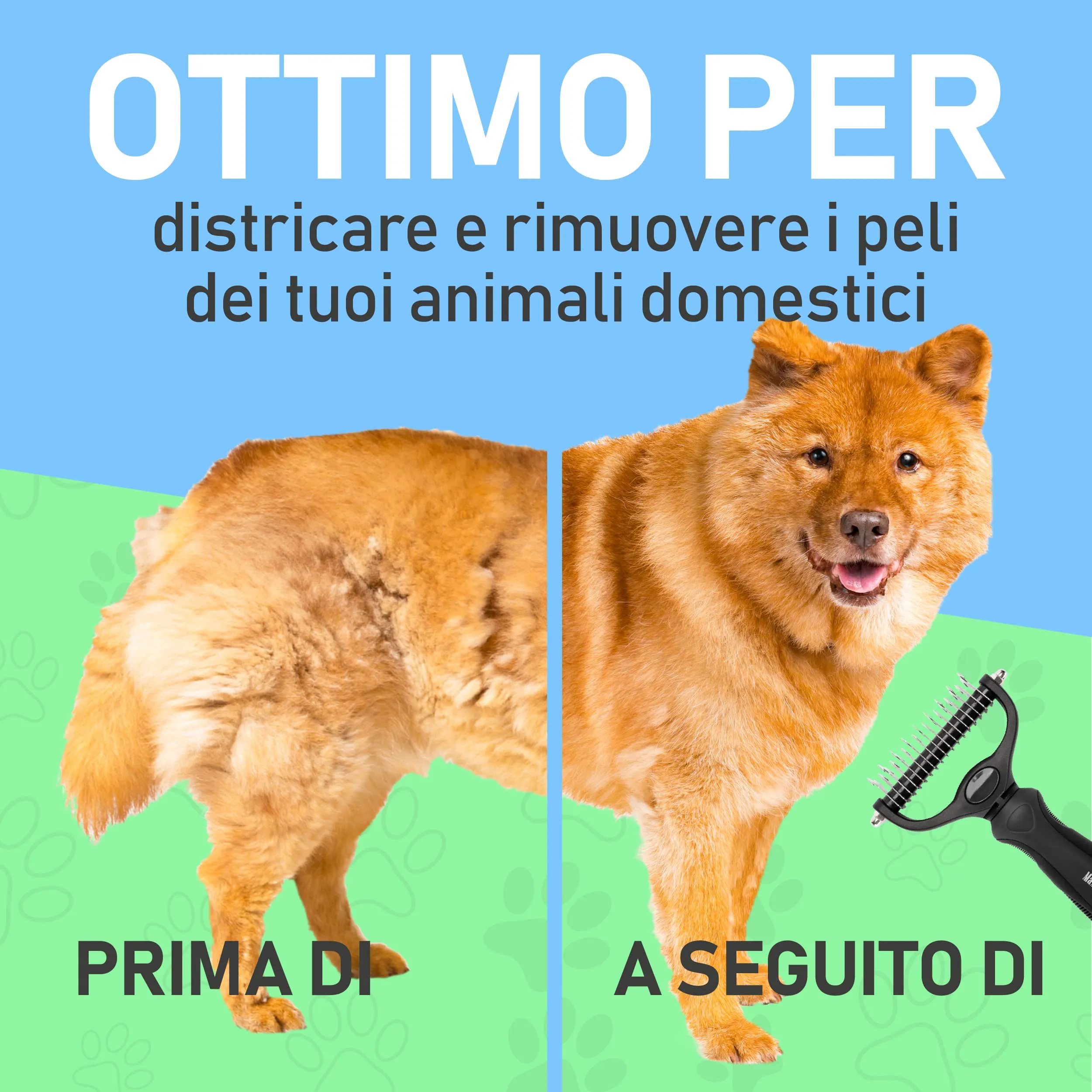 Maxpower Planet Spazzola per cani e gatti a pelo lungo, rastrello per sottopelo e districatore, nero - immagine 7