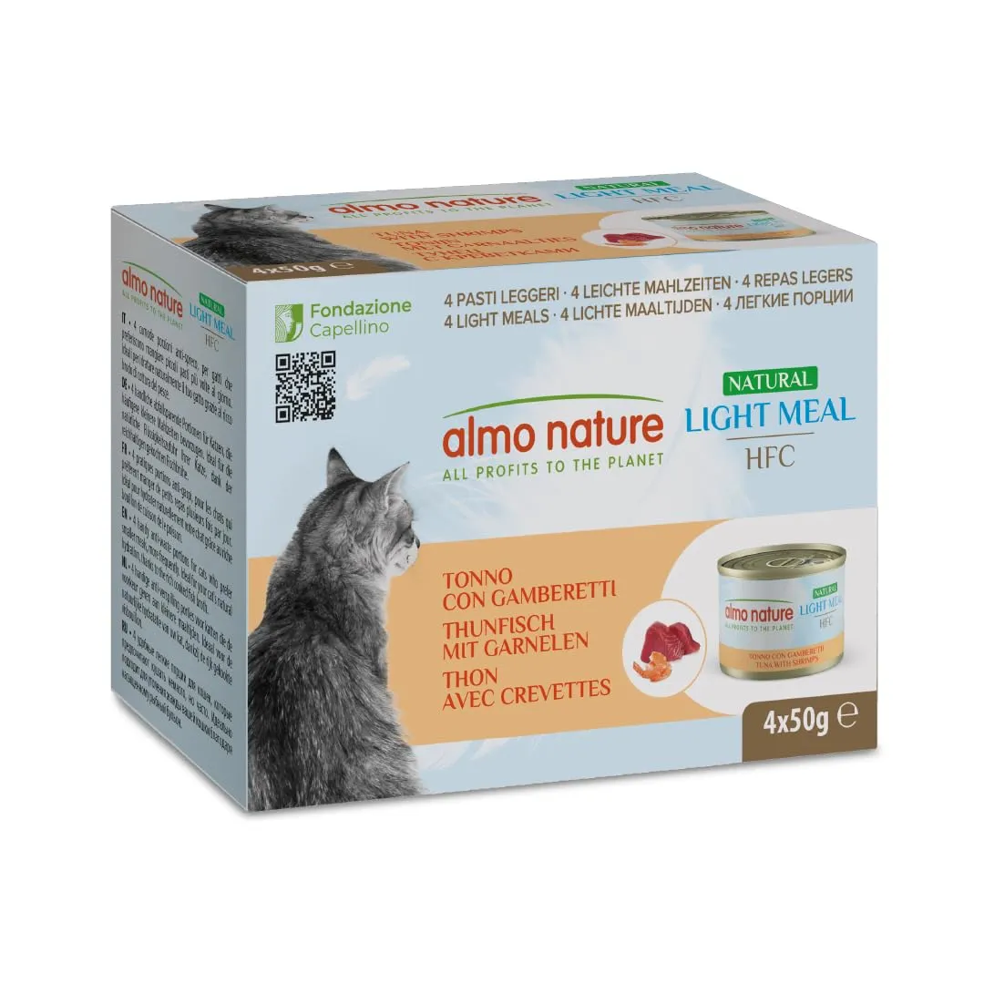 Almo Nature HFC Natural Light Meal con Tonno e Gamberetti, 4 x 50 g - immagine 1