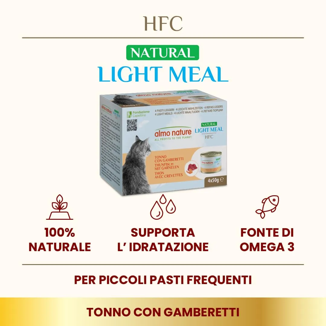 Almo Nature HFC Natural Light Meal con Tonno e Gamberetti, 4 x 50 g - immagine 2