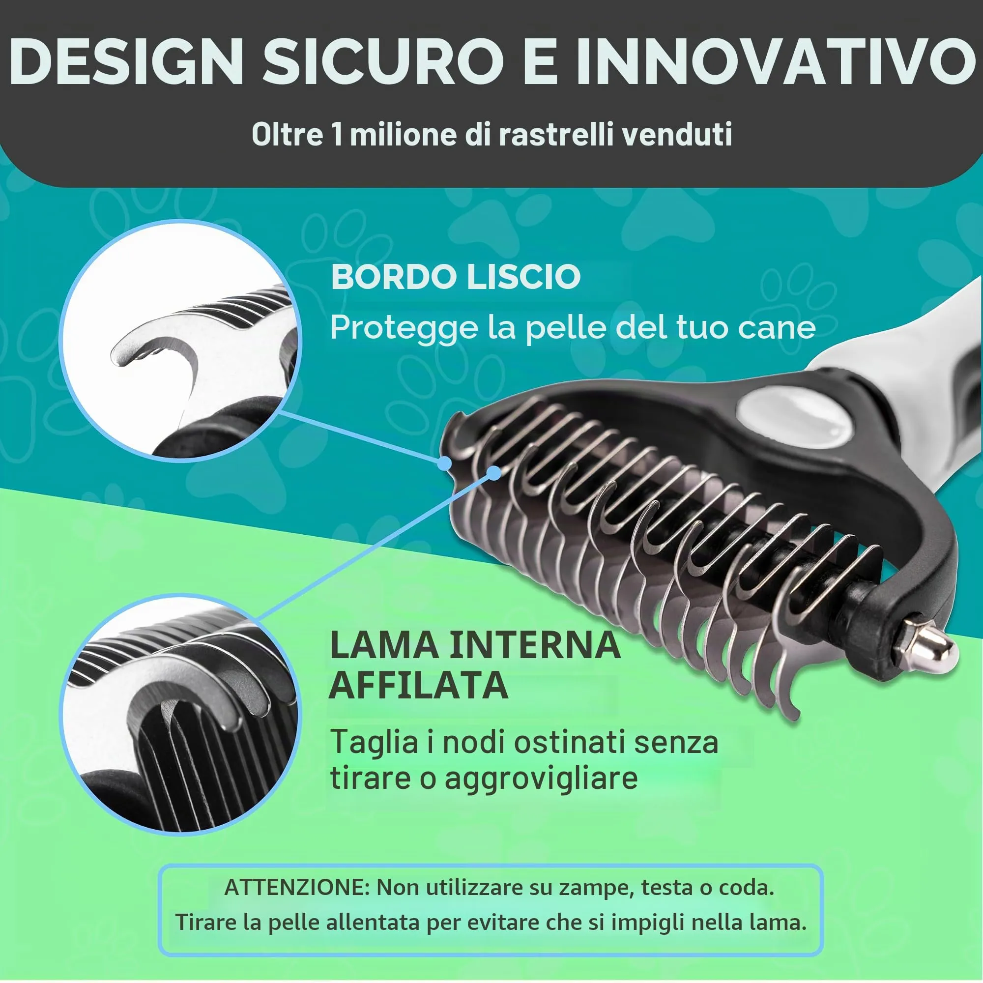 Maxpower Planet Spazzola per Toelettatura Animali Domestici, Pettine a Doppio Lato per Sottopelo Cani e Gatti, Large, Bianco - immagine 7