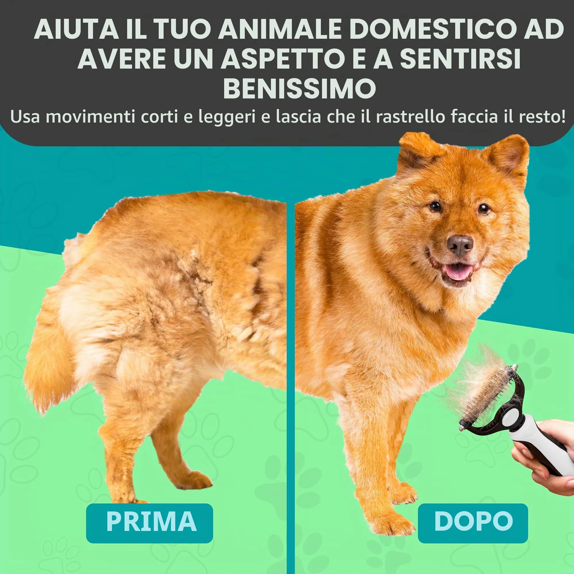 Maxpower Planet Spazzola per Toelettatura Animali Domestici, Pettine a Doppio Lato per Sottopelo Cani e Gatti, Large, Bianco - immagine 9