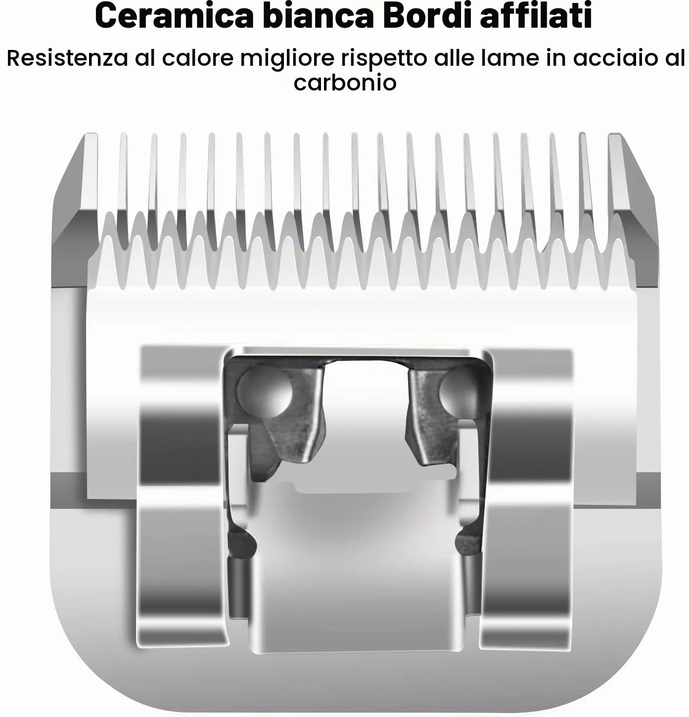 AUDOC Lame in Ceramica Rimovibili per Tosatrice per Cani, Compatibili con Andis, Oster A5, Wahl serie KM, Lunghezza di Taglio 0,5 mm (30#) - immagine 3