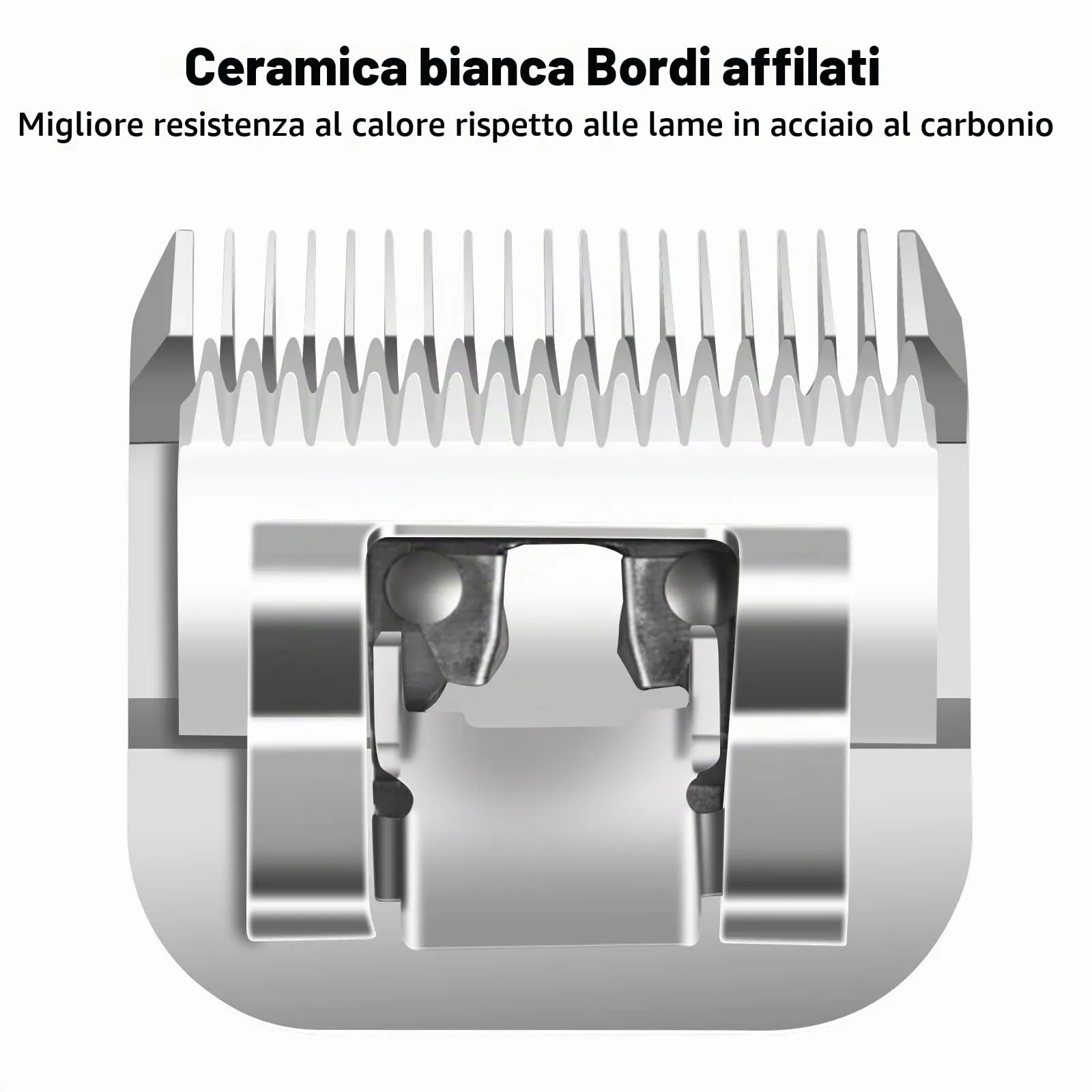 AUDOC Lame in ceramica staccabili per cani 3-3/4FC, lunghezza di taglio 13 mm, compatibili con Andis, Oster A5, Wahl serie KM10 - immagine 3