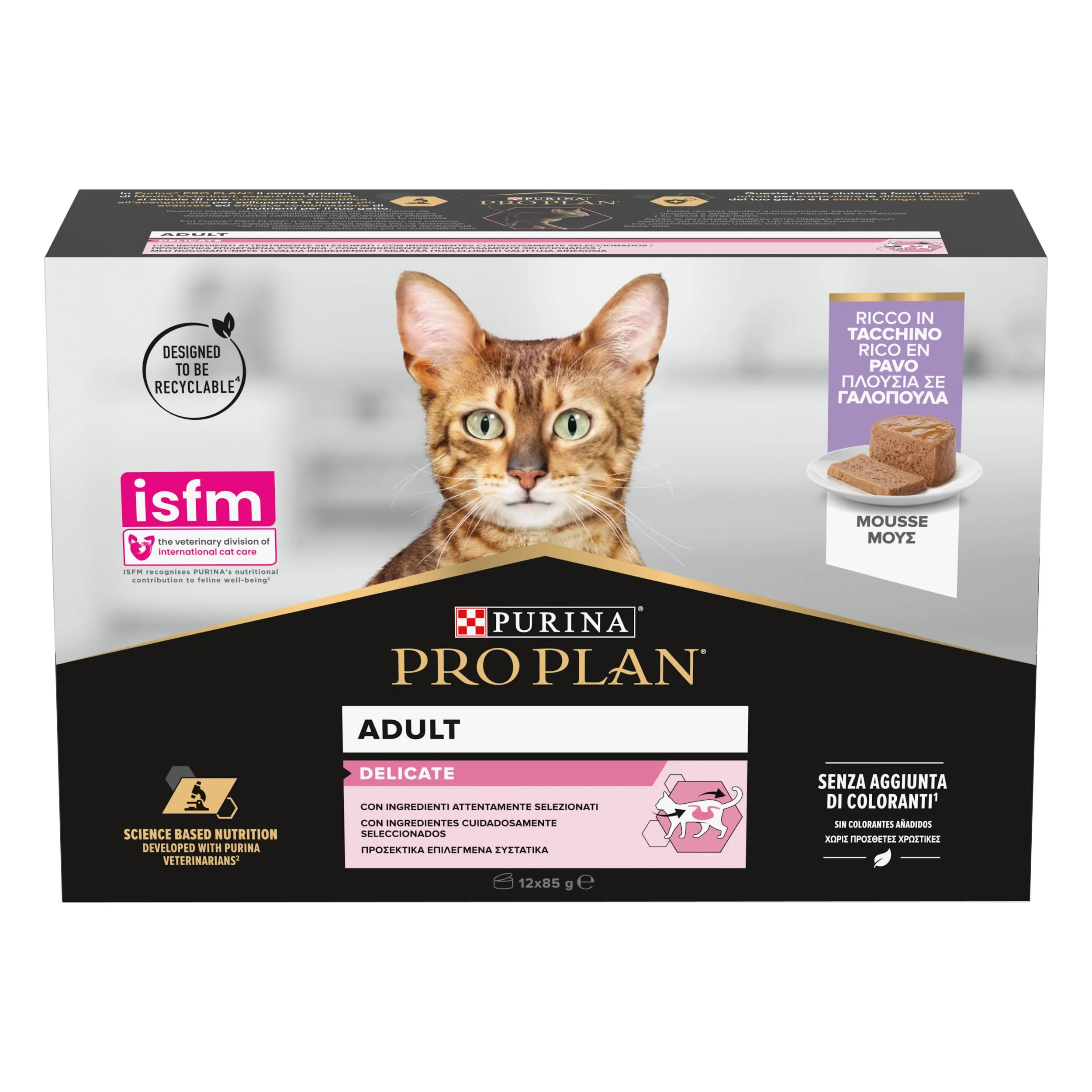 Purina Pro Plan Delicate Digestion Cibo Umido per Gatti, 12 Lattine da 85g - immagine 1