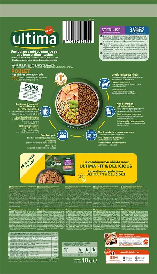 Ultima Cibo per gatti Sterilizzati Senior con Pollo, 10 kg - immagine 2