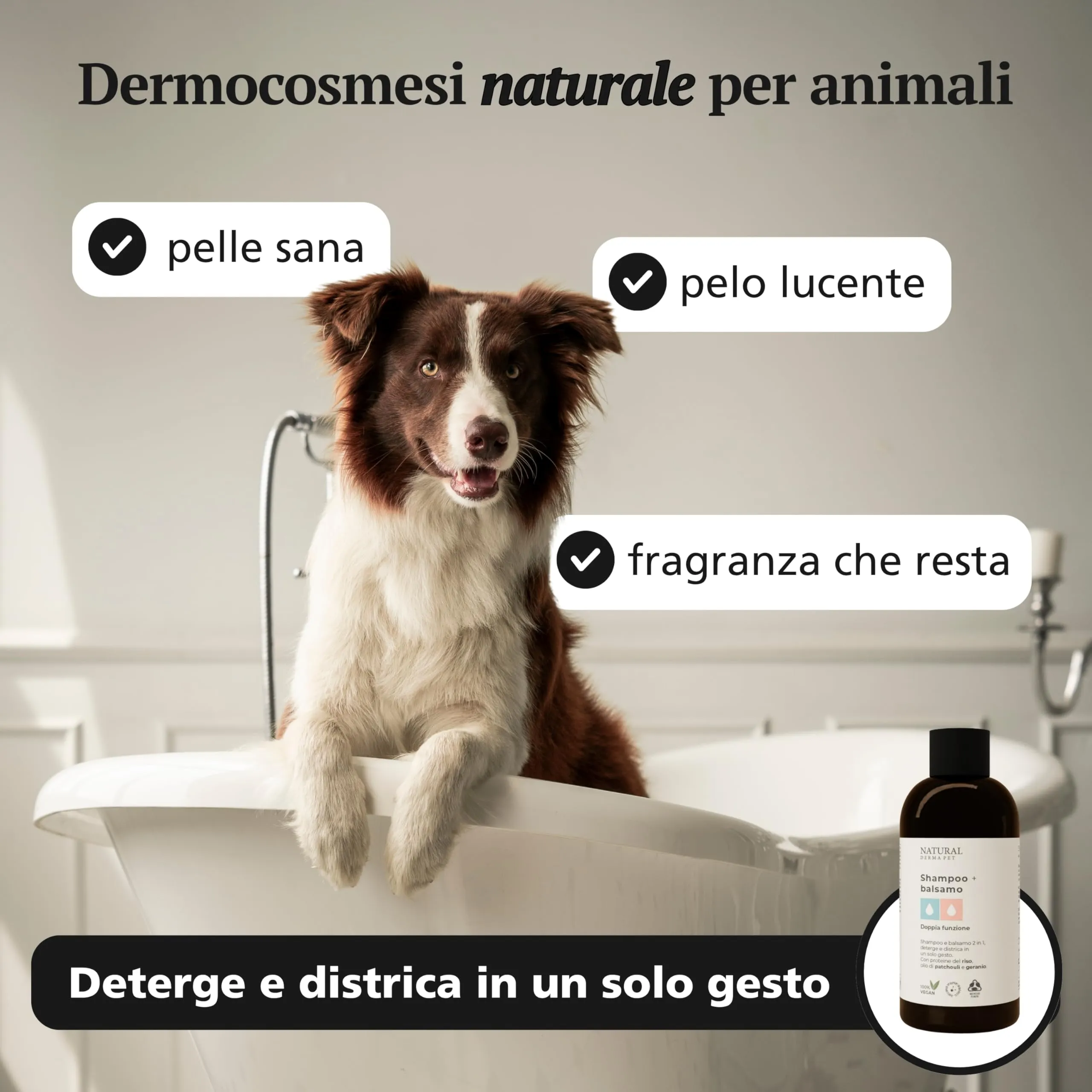 Natural Derma Pet Shampoo e Balsamo Cani 2 in 1, 200 ml - immagine 2