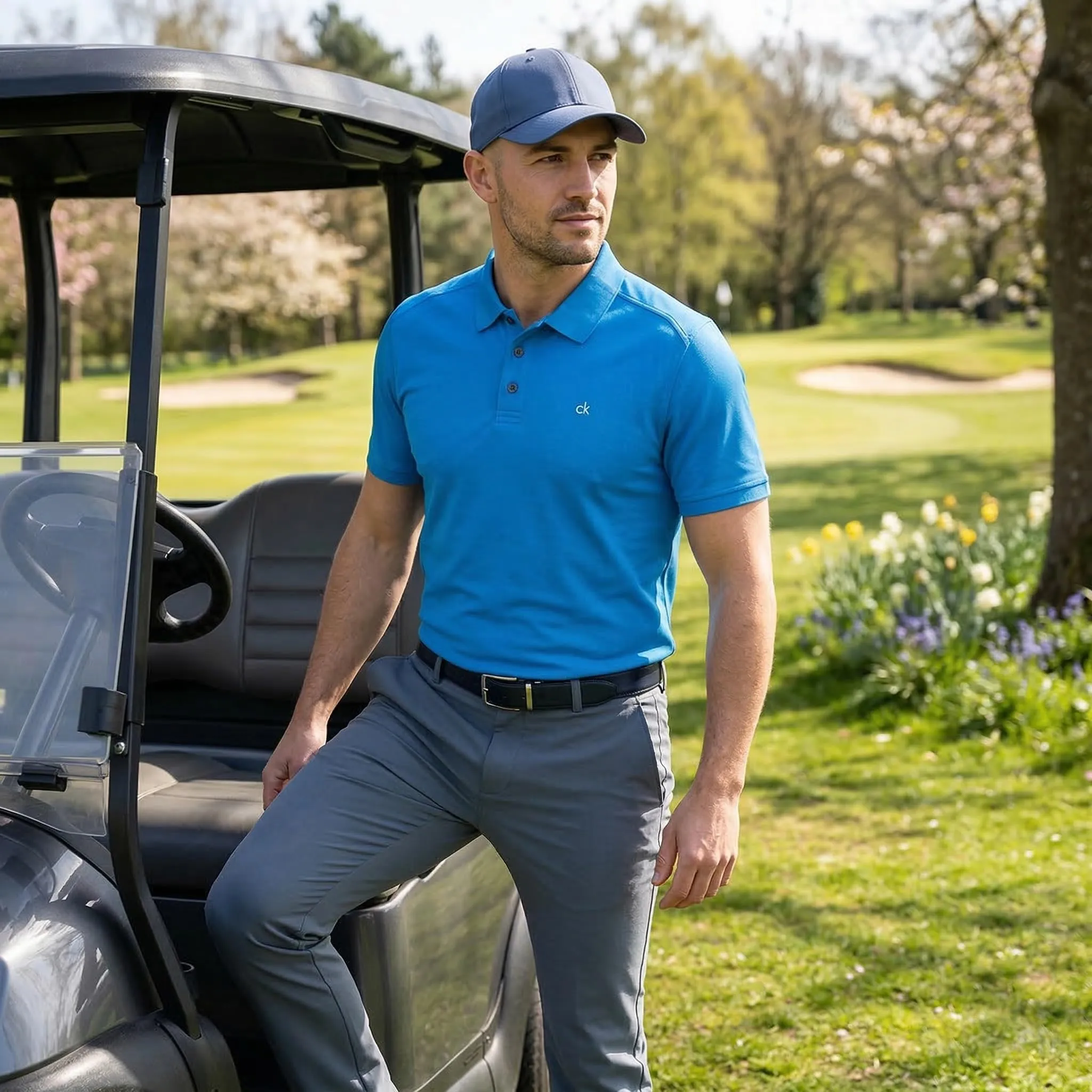 Calvin Klein Polo Golf Uomo Campus Blu - 4XL - immagine 3