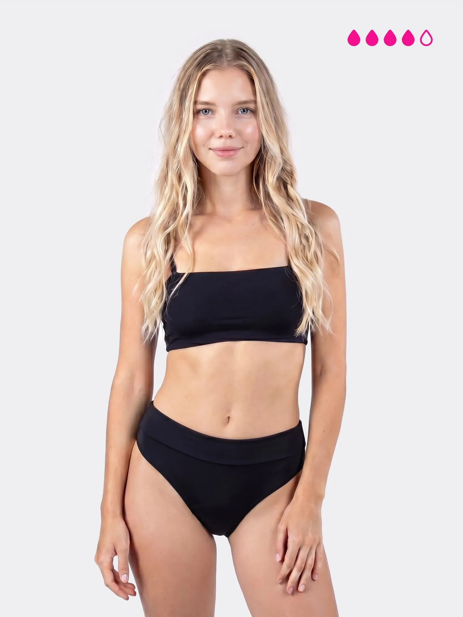 MYLILY Slip Bagno Mestruale Basic per Donna, Ragazze e Adolescenti, Nero, M - immagine 2