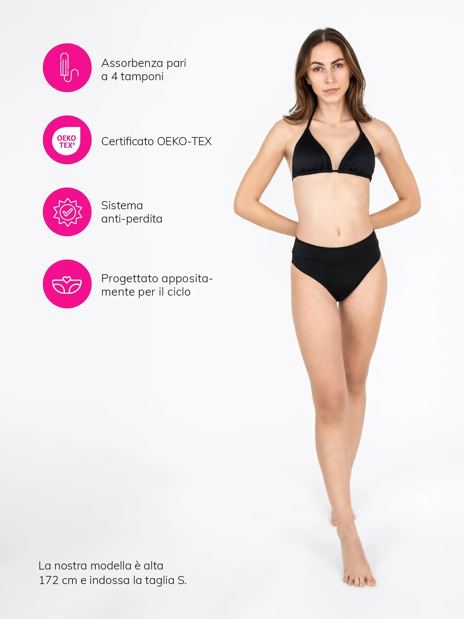 MYLILY Slip Bagno Mestruale Basic, Nero, XL - immagine 4