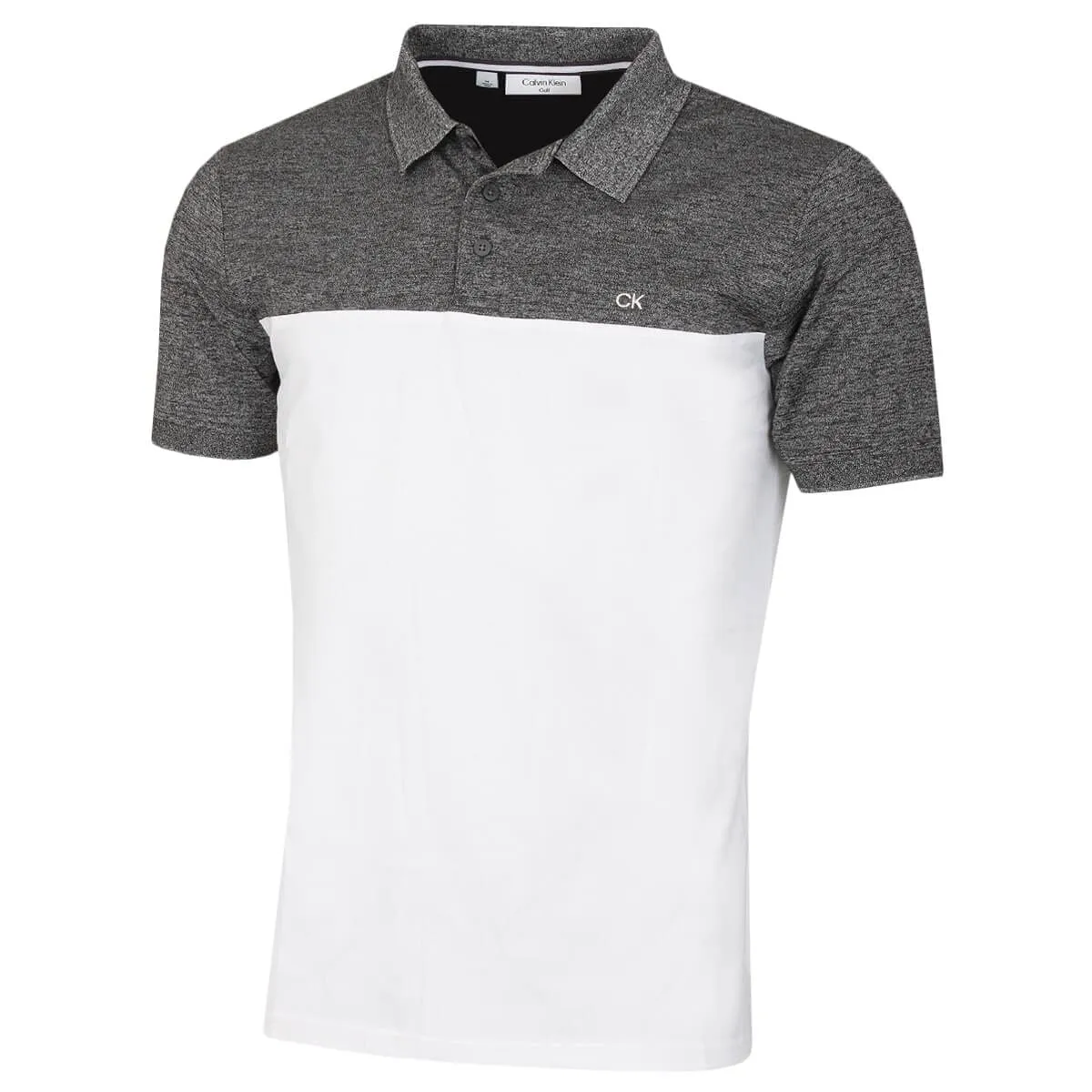 Calvin Klein Polo da Golf Blocchi di Colore da Uomo - Carbone/Bianco - S - immagine 1