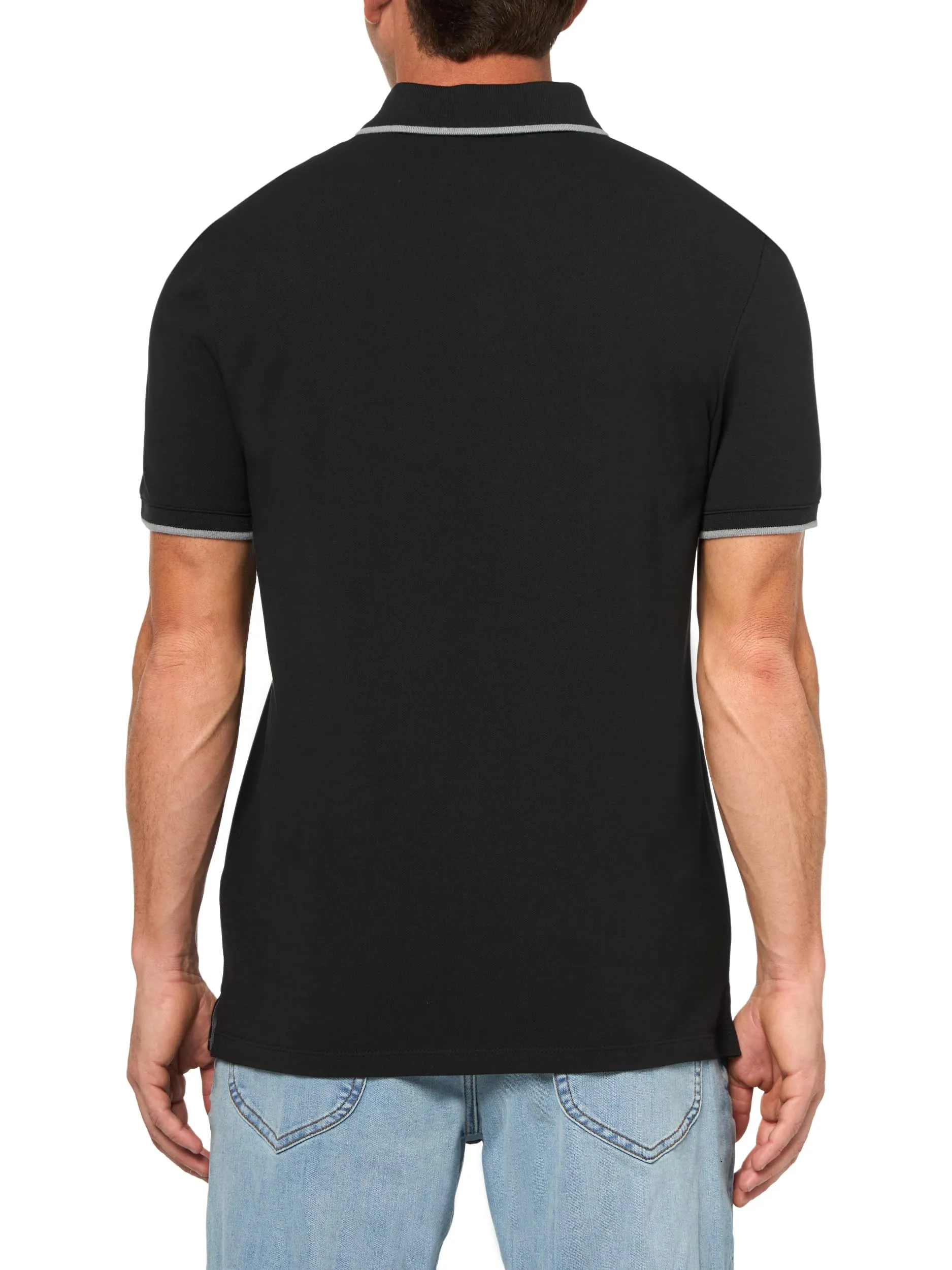 Calvin Klein Polo da Uomo in Piqué Elasticizzato, Black Beauty, XXL - immagine 2