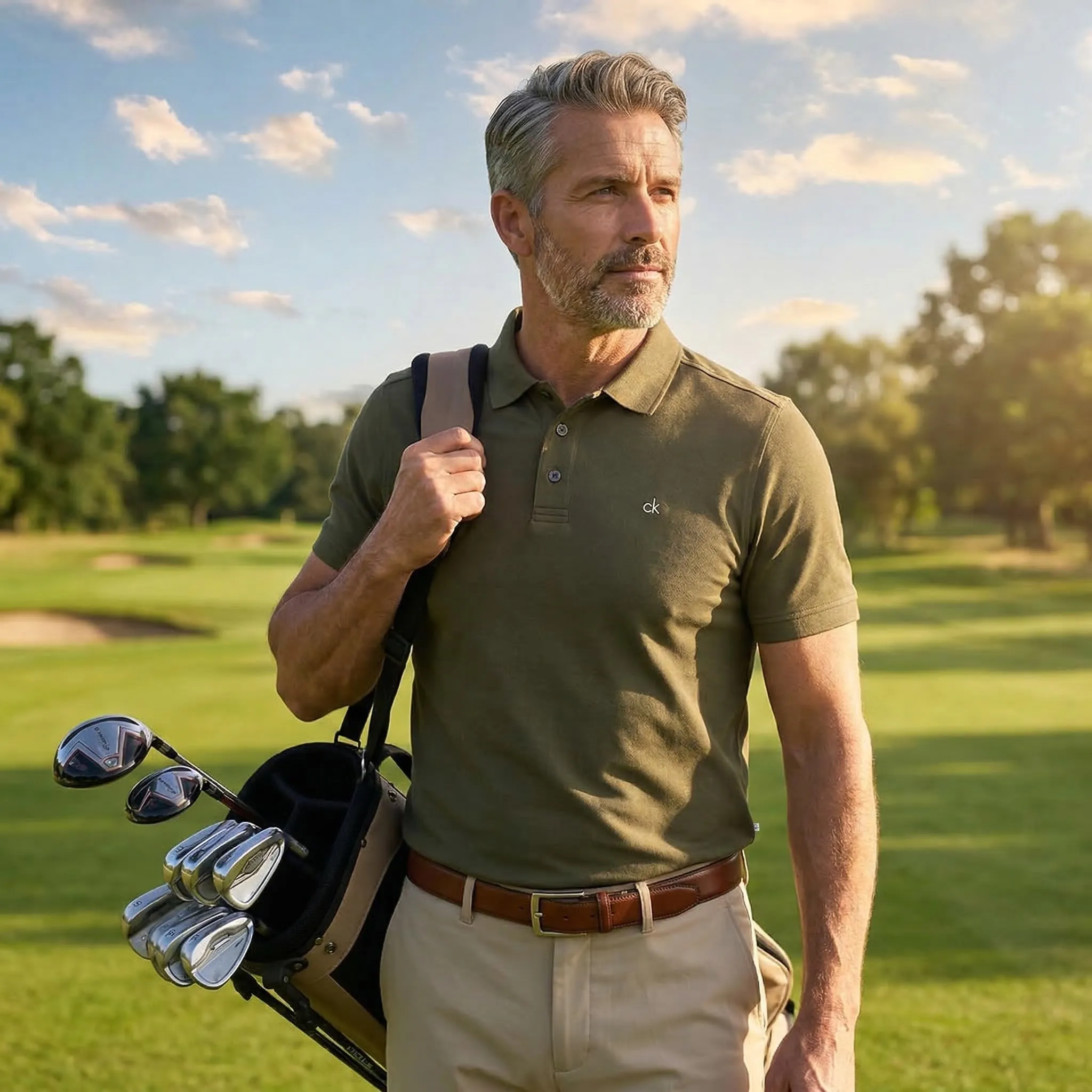 Calvin Klein Polo Golf Campus Verde Oliva - L - immagine 3