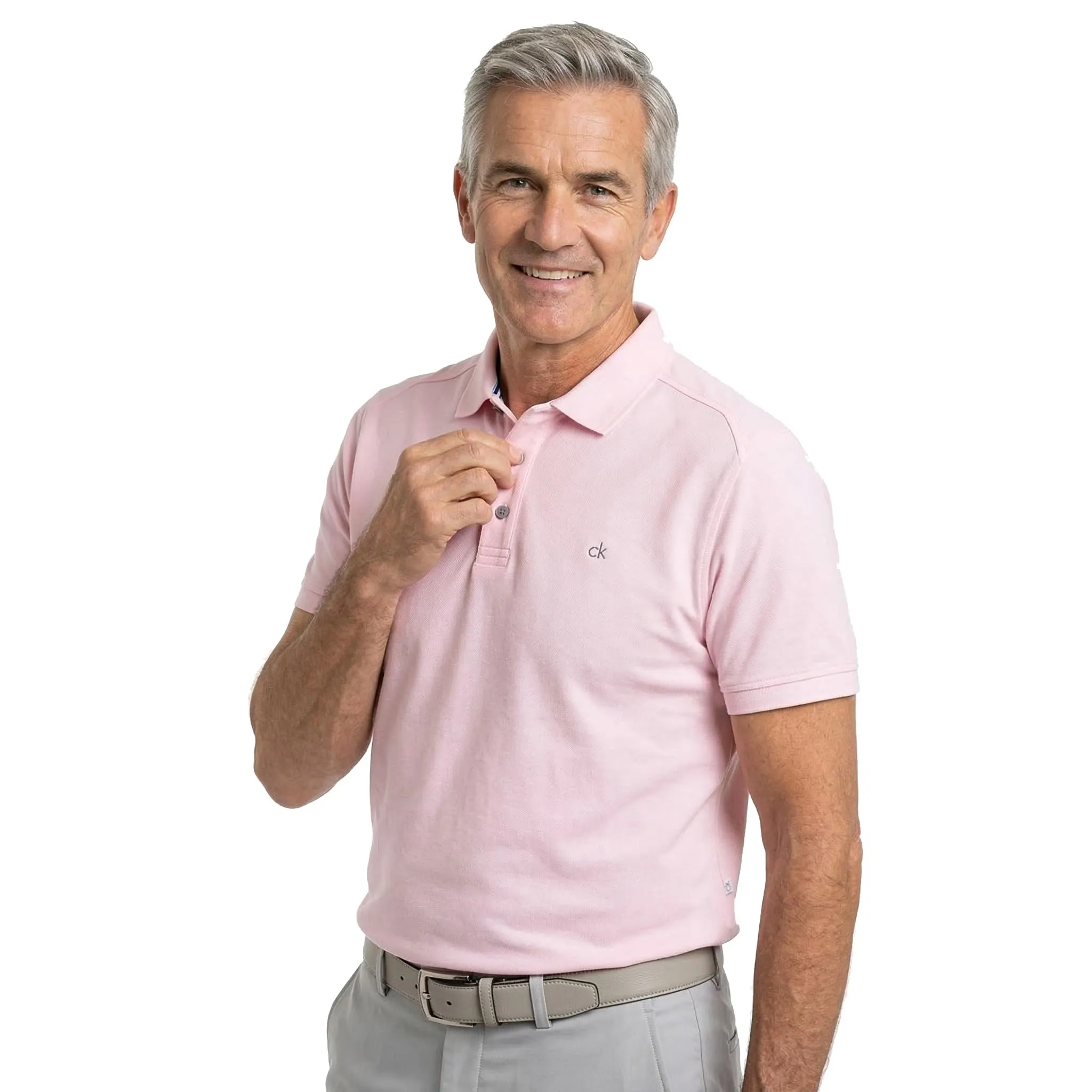 Calvin Klein Polo Golf Uomo Campus - Rosa Baby - S - immagine 2