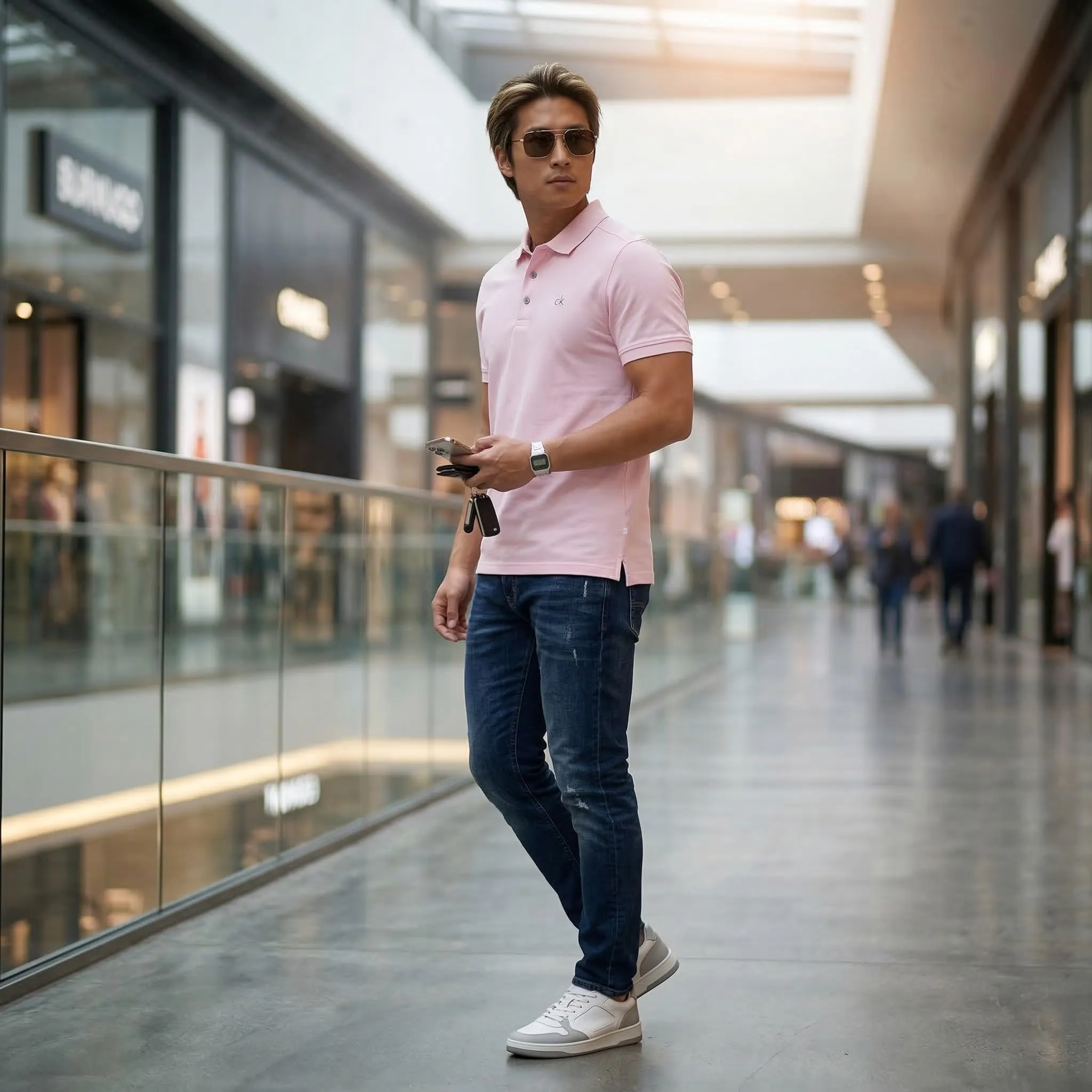 Calvin Klein Polo Golf Uomo Campus - Rosa Baby - S - immagine 8