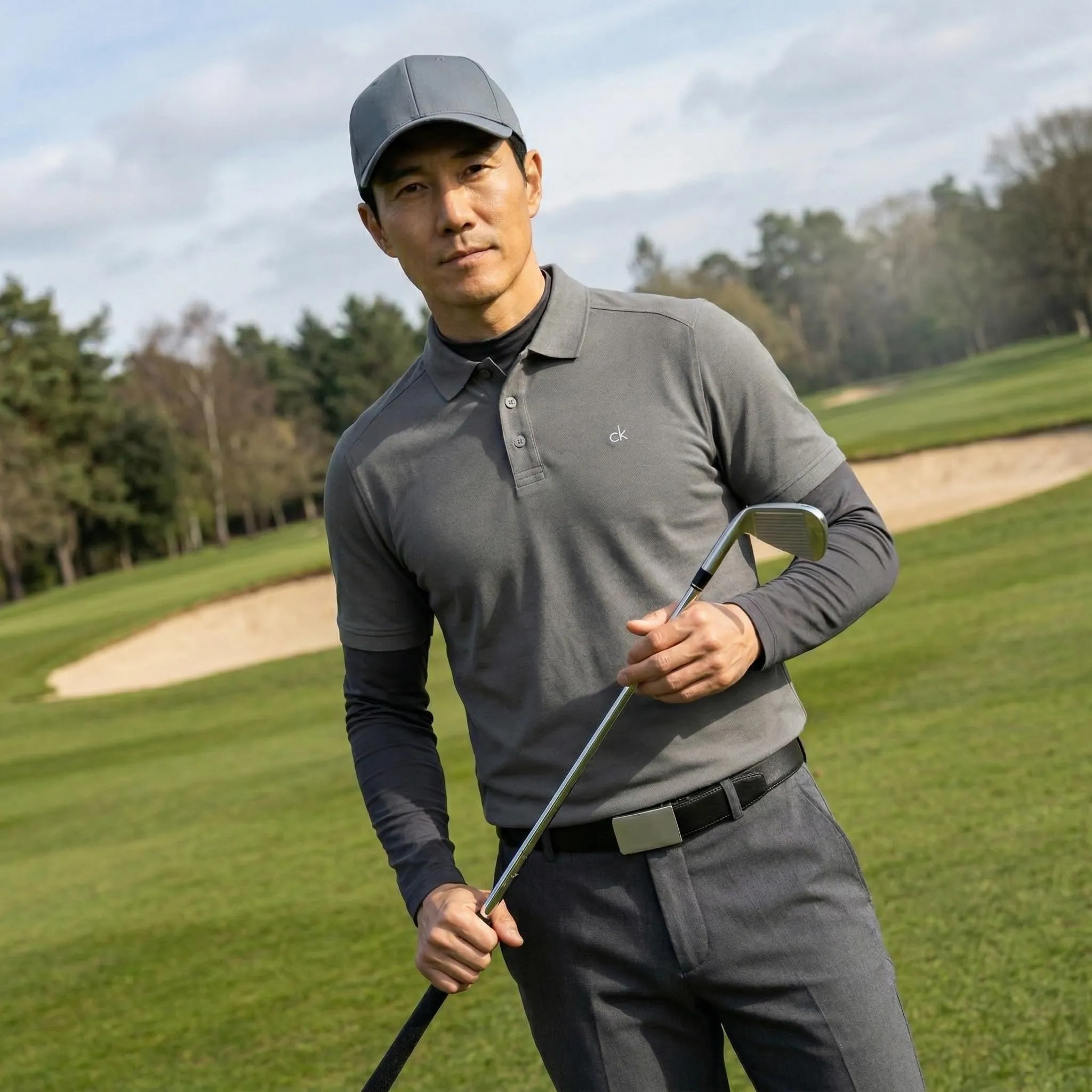 Calvin Klein Polo Golf Uomo Campus Colletto a Coste - Ardesia - 4XL - immagine 3