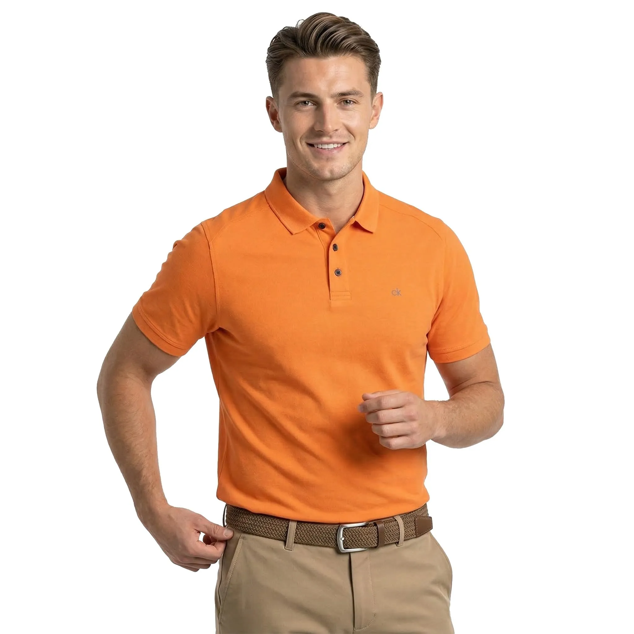 Calvin Klein Polo Golf Uomo Campus Arancio 4XL - immagine 2