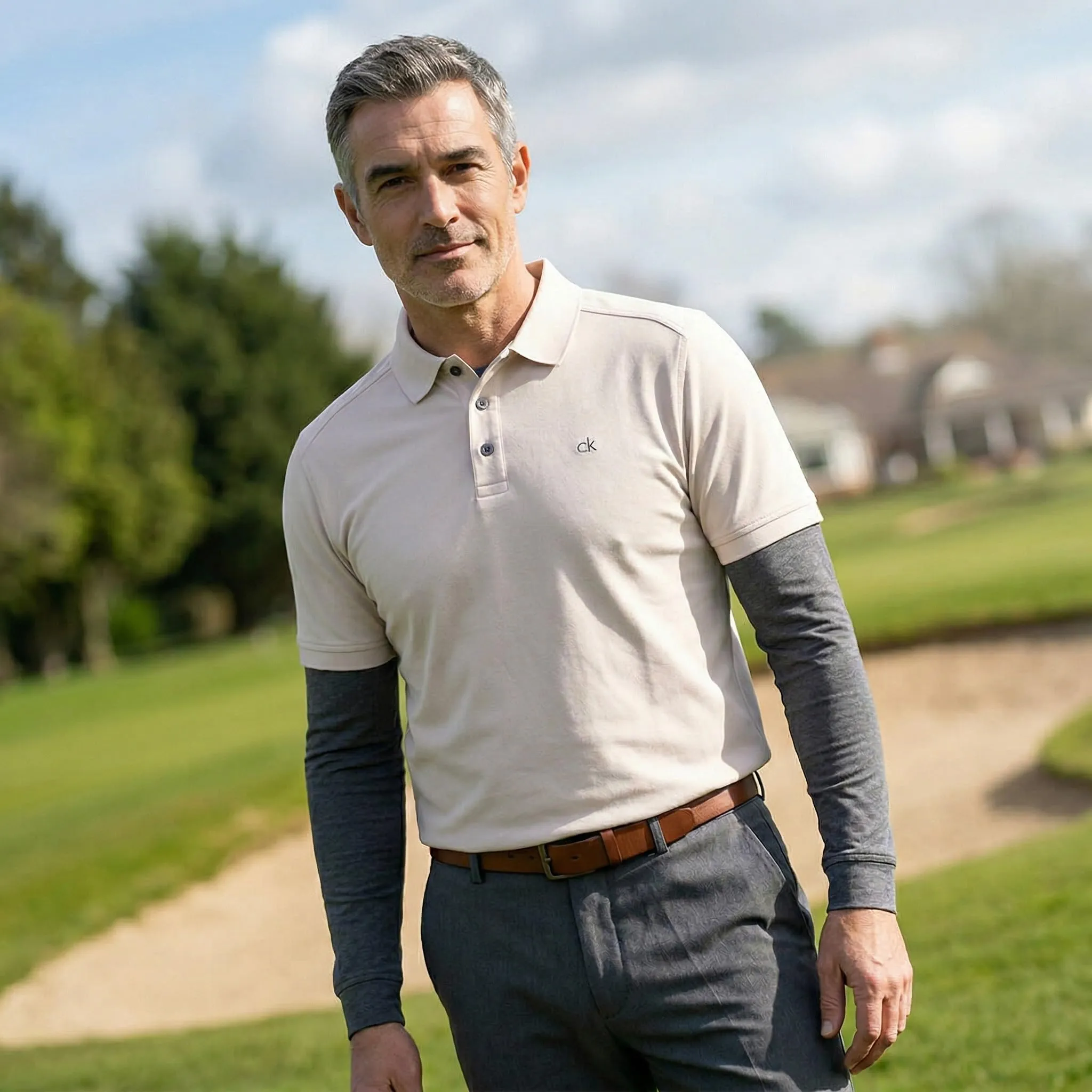 Calvin Klein Polo Golf Uomo Campus Pietra XL - immagine 3