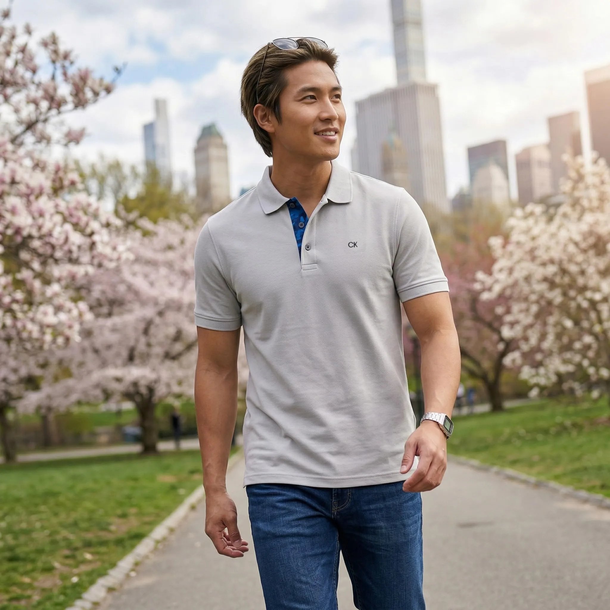 Calvin Klein Polo Golf Uomo Campus Silver Camo - XL - immagine 7