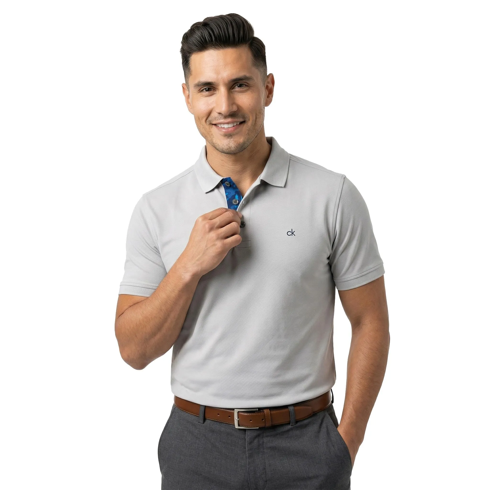 Calvin Klein Polo Golf Uomo Campus - Silver Camo - 5XL - immagine 2