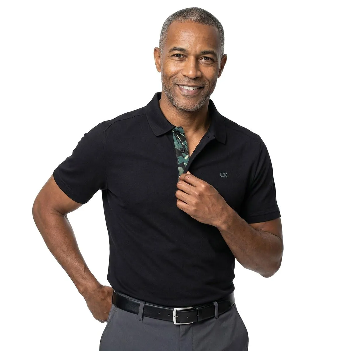 Calvin Klein Polo Golf Uomo Campus Nero Mimetico - M - immagine 2