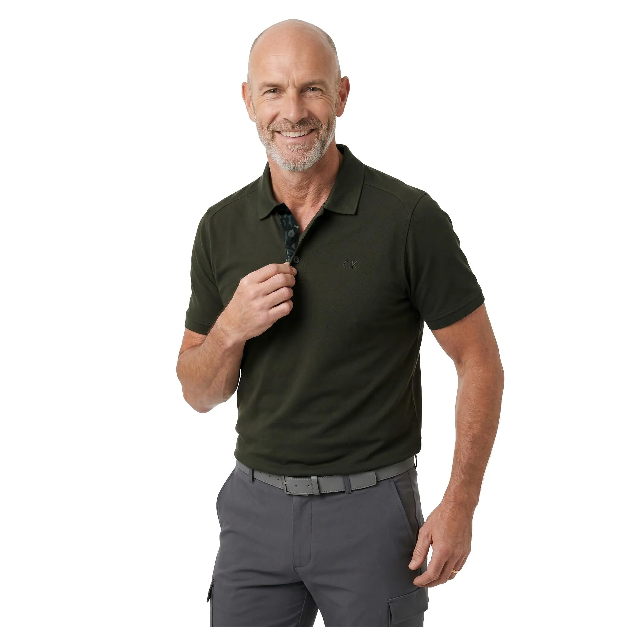 Calvin Klein Polo Golf Uomo Campus - Hunter Green Camo - 5XL - immagine 2