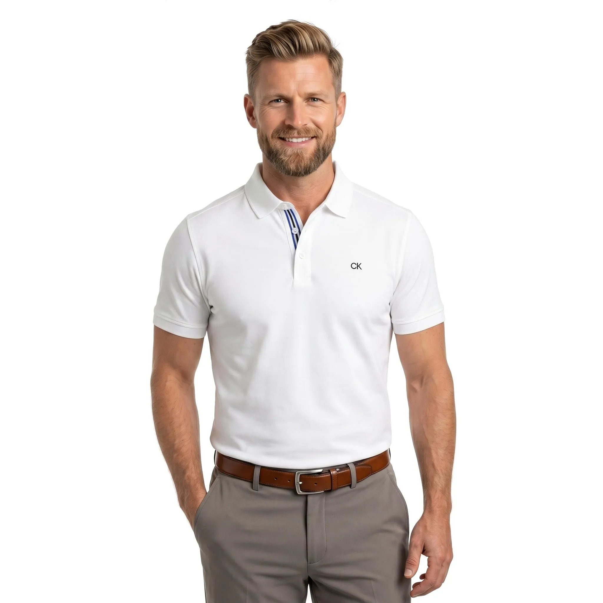 Calvin Klein Polo da Golf Campus 2024, Sport bianchi, 5XL - immagine 2