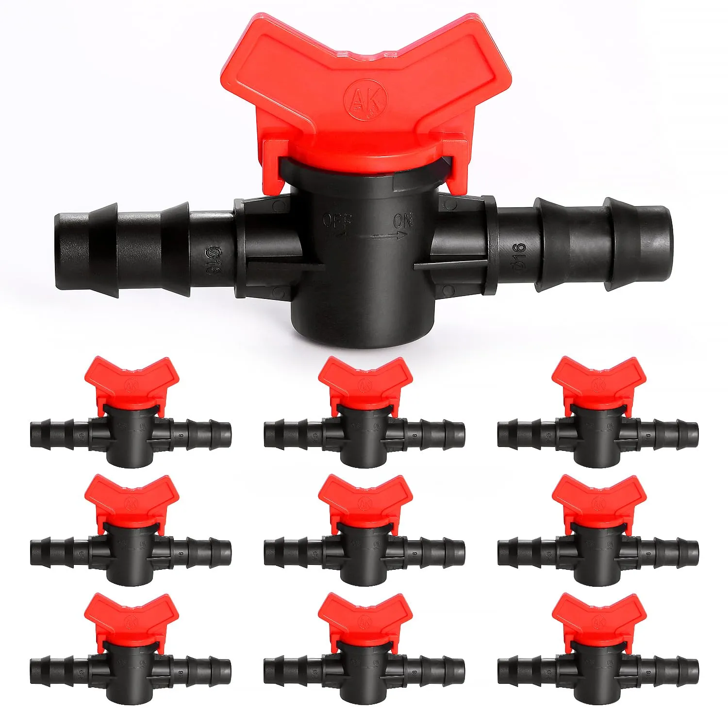 VooGenzek Valvola di Intercettazione per Irrigazione a Goccia 16mm, 10 Pezzi - immagine 1