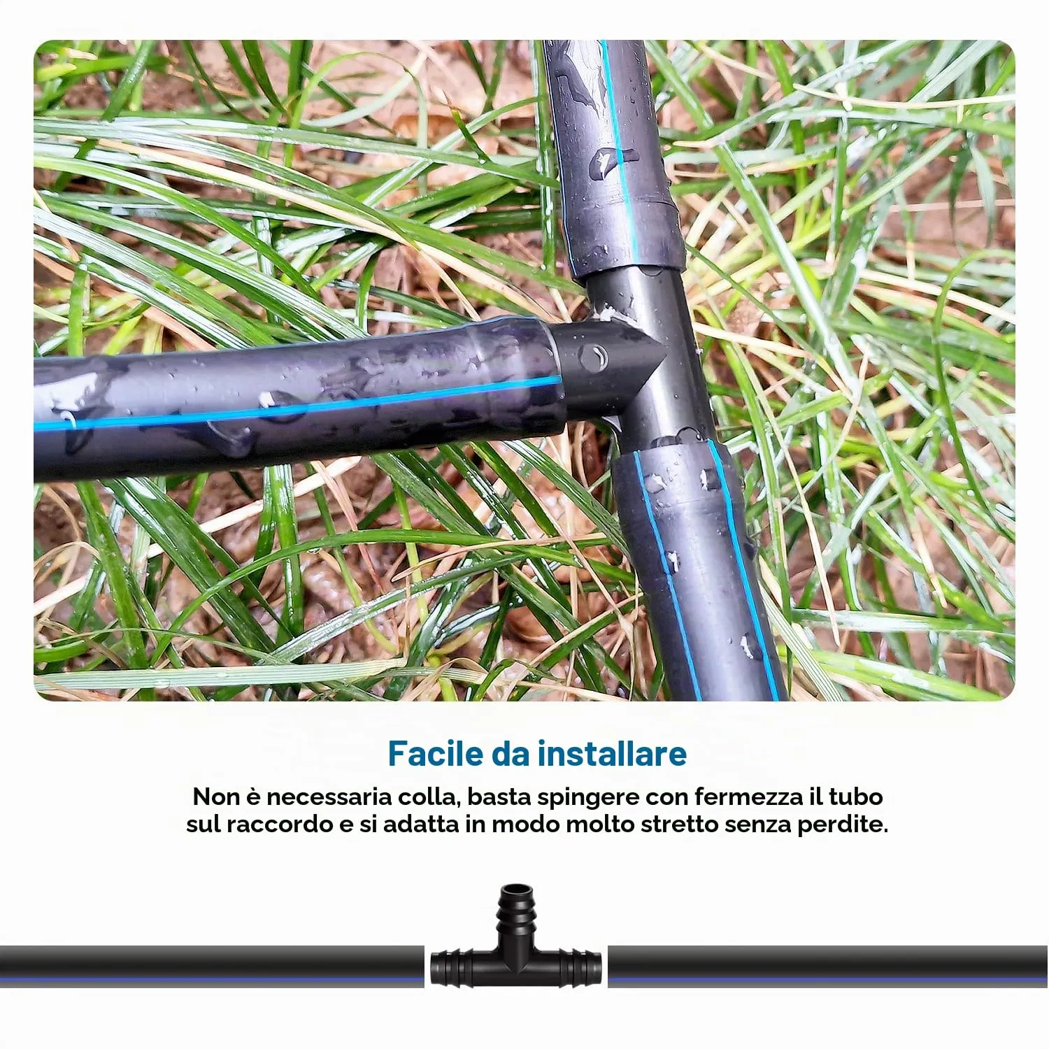 VooGenzek Connettori a T per Tubi Irrigazione a Goccia 16mm, 20 Pezzi - immagine 4