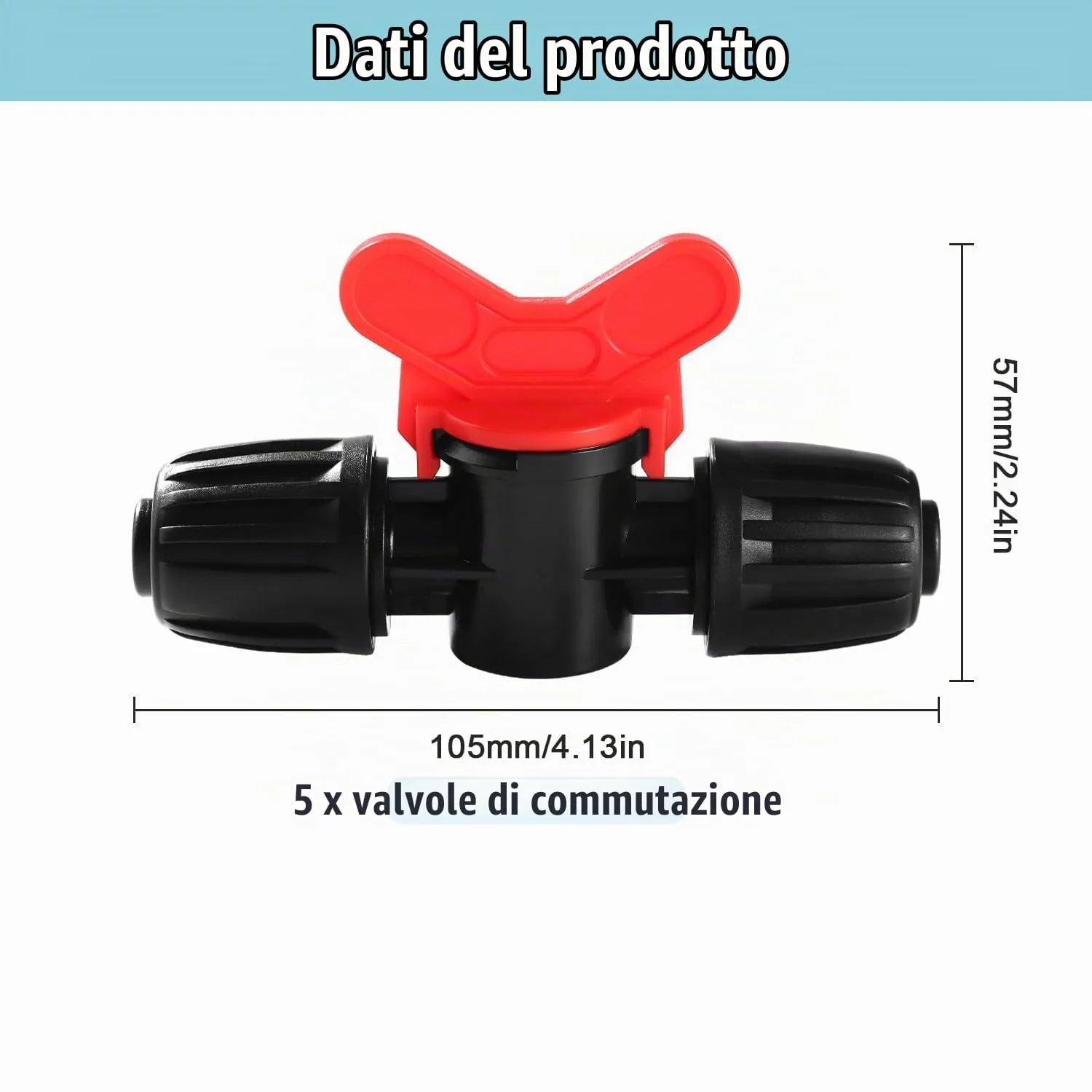 VooGenzek Valvole Intercettazione Irrigazione a Goccia con Bloccaggio per Tubo 16mm, 5 Pezzi, Nero - immagine 2
